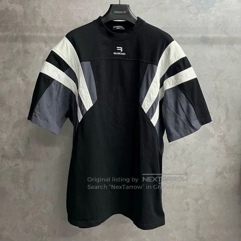 Balenciaga Balenciaga Black Stripe Logo Short Sleeve T-shirt. Size US M / EU 48-50 / 2 - 1 Thumbnail