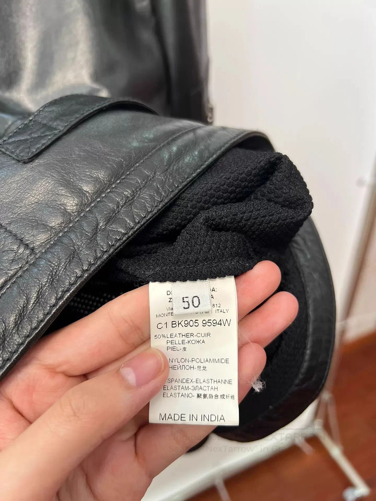 Dirk Bikkembergs Black Leather and Mesh Zip-Up Jacket. Size US M / EU 48-50 / 2 - 7 Thumbnail