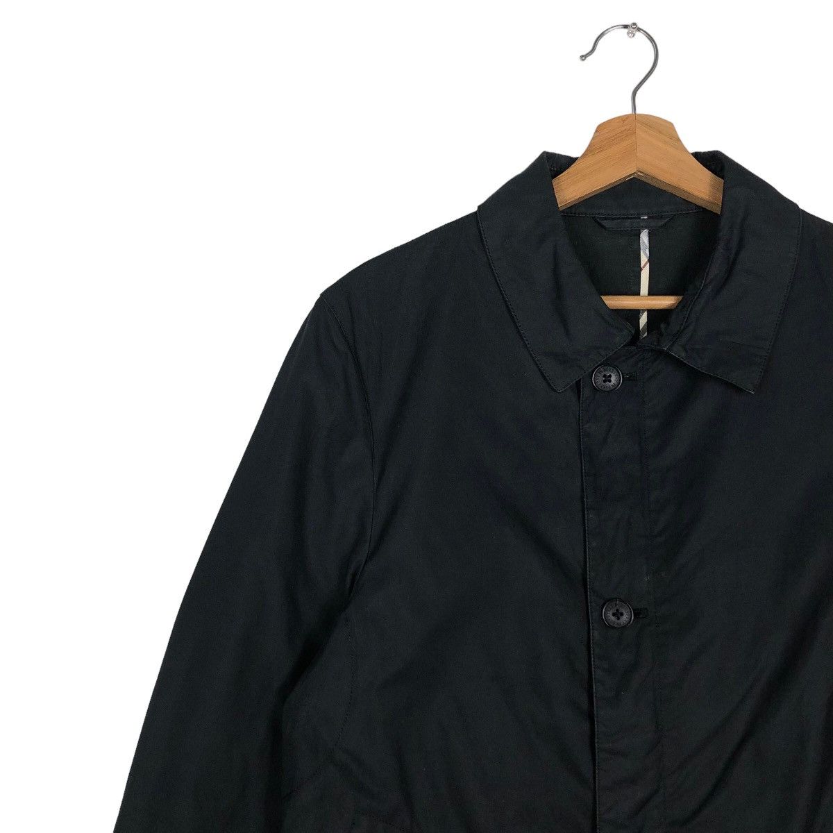 Burberry 🔥Rich Black Vintage Burberry Black Label Long Jacket Size US L / EU 52-54 / 3 - 7 Thumbnail