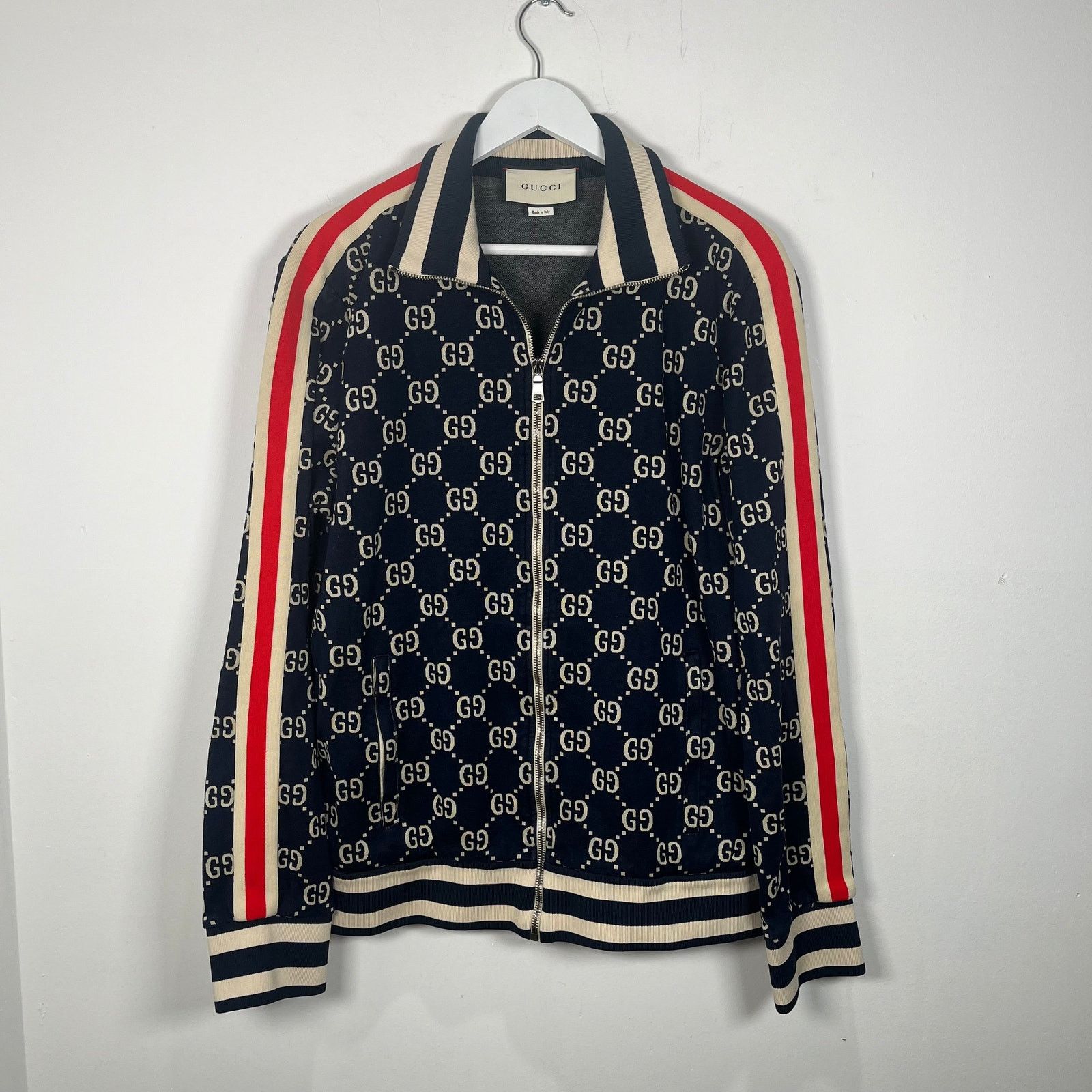 Gucci Gucci Navy GG Monogram Track Jacket Size XXL | Grailed