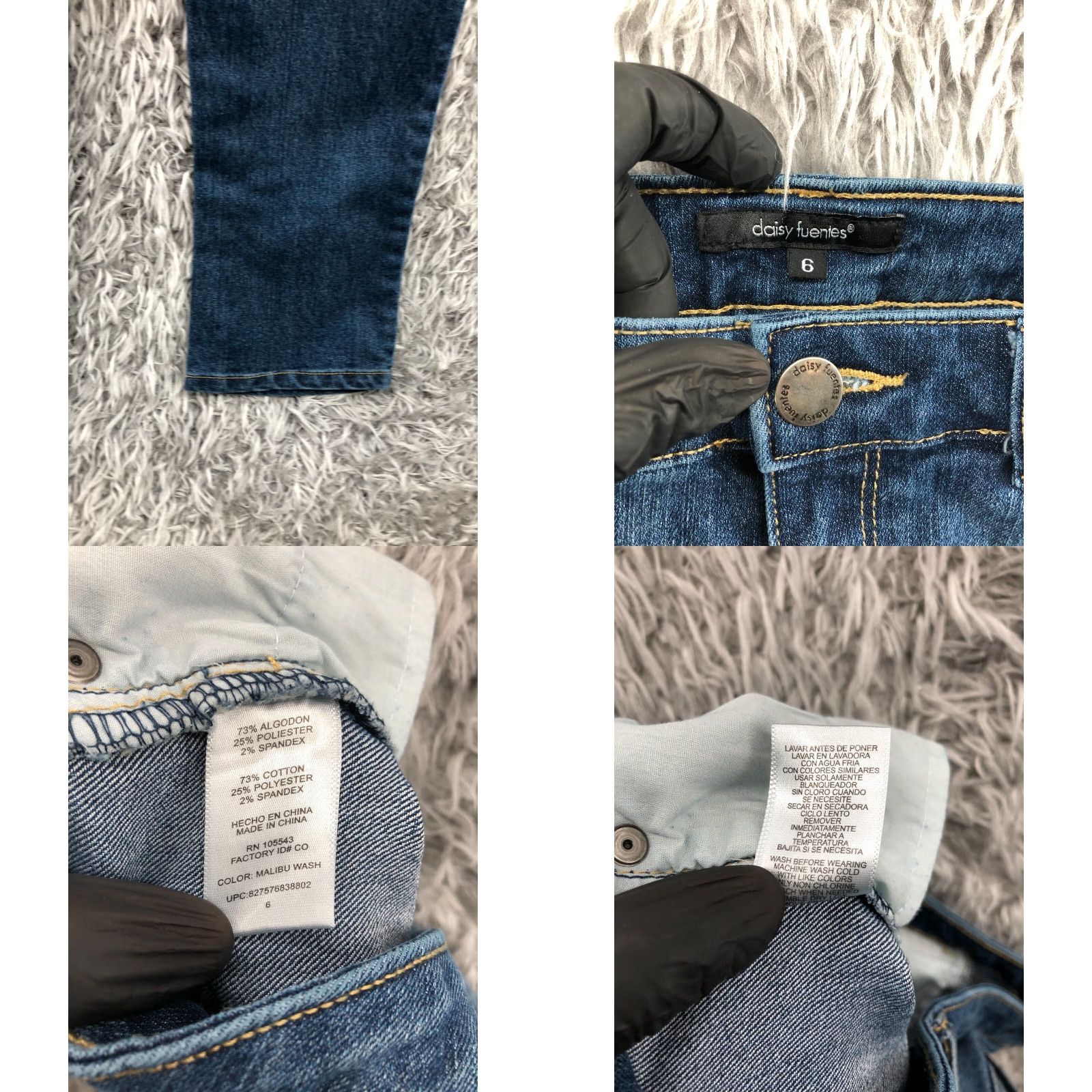 Vintage Daisy Fuentes Jeans Skinny Womens Regular Medium Wash Blue Size 6-30 Inseam 31 5-Pocket Denim Cotton Shirt Size 28" / US 6 / IT 42 - 8 Thumbnail
