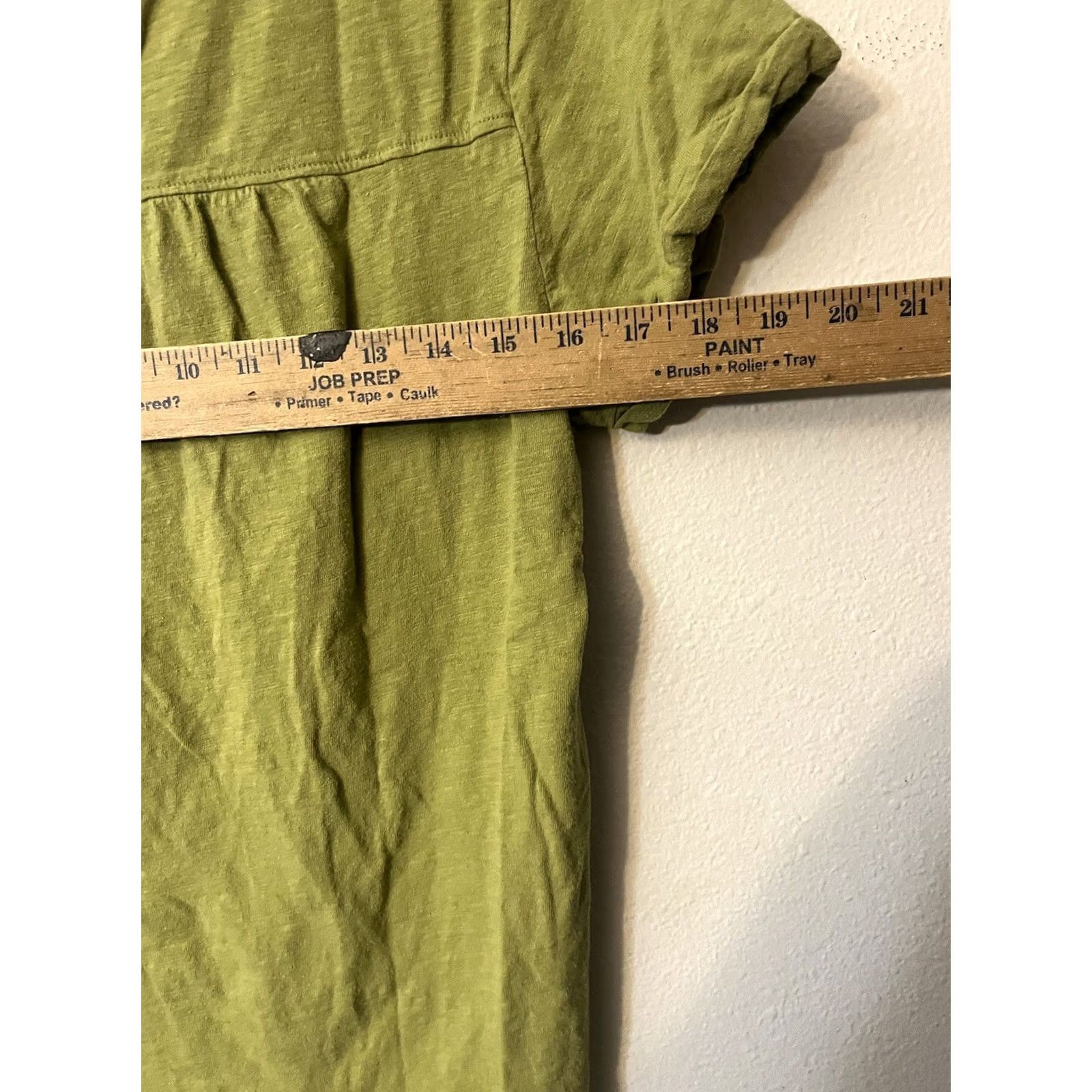 Vintage Sonoma Shirt Women Large Green Solid V-Neck Short Sleeve T-Shirt Size L / US 10 / IT 46 - 5 Thumbnail