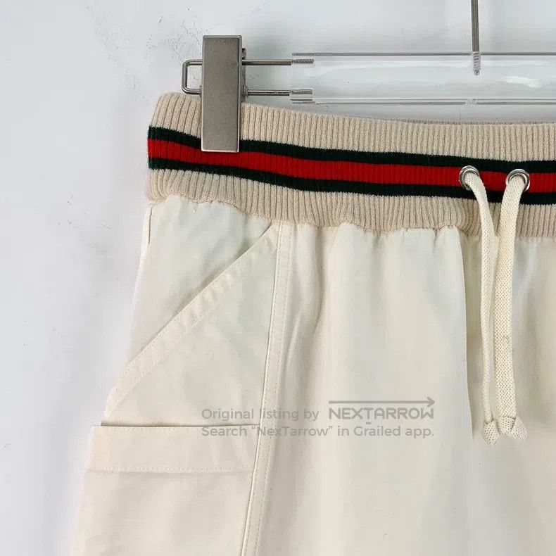 Gucci Gucci SizeXS Beige pocket striped webbing cotton drawstring Size 42" / US 20 - 3 Thumbnail