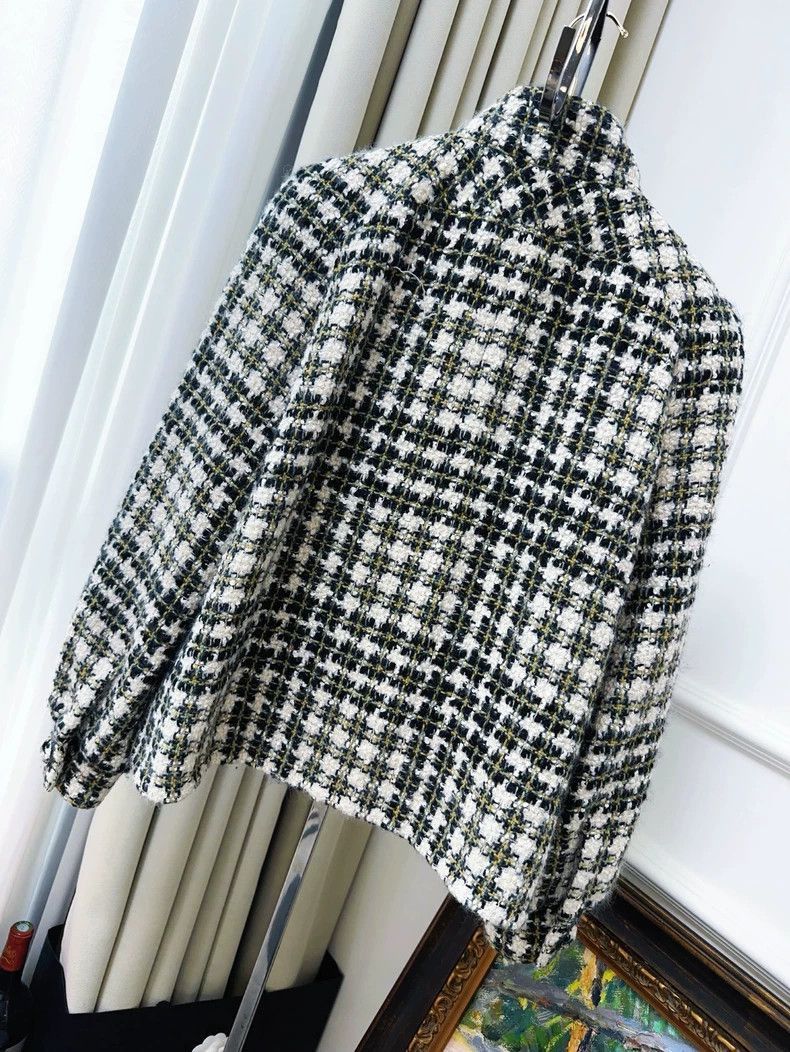 Chanel Chanel Black White Green Plaid Button Jacket Size M / US 6-8 / IT 42-44 - 2 Thumbnail