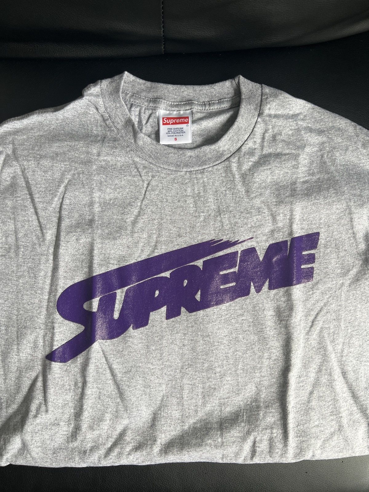 Supreme Mont Blanc Gray and Purple Size Small Tee
