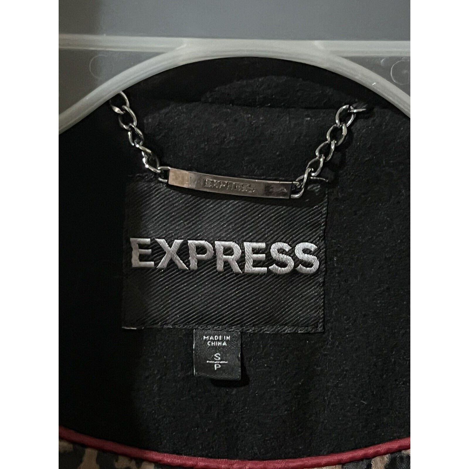 Express Express black suede moto jacket winter snow coat full zip Size S / US 4 / IT 40 - 8 Thumbnail