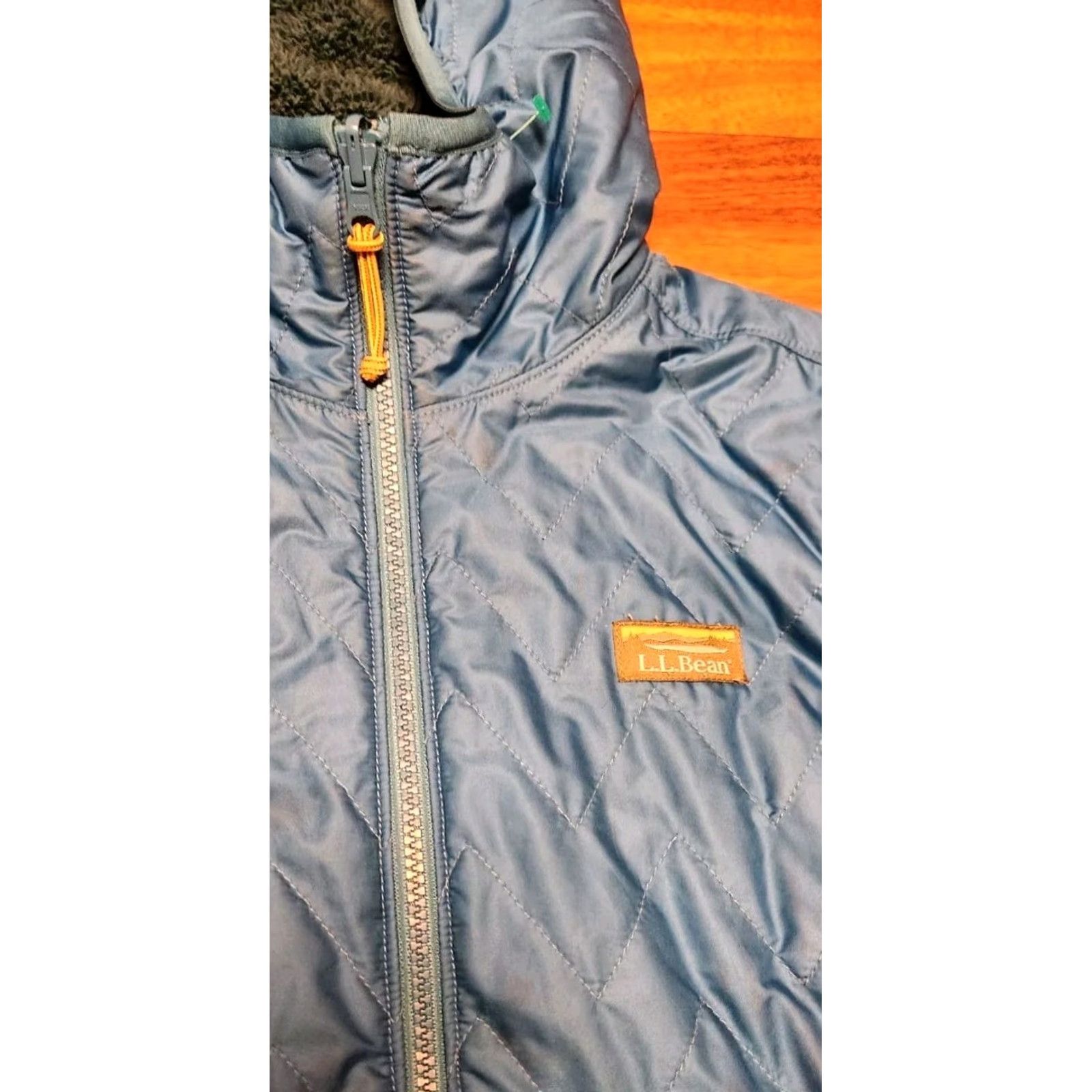 Vintage VINTAGE LL BEAN Mountain Reversible Jacket Women's M Reg Primaloft Fleece VTG Zip Hooded Blue on one side and fleece side is green. Size M / US 6-8 / IT 42-44 - 4 Thumbnail