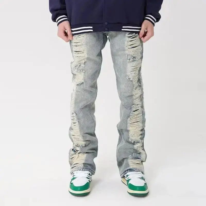 Japanese Brand Ropa Grunge Y2K Streetwear Hole Ripped Baggy Jeans Pants Size US 32 / EU 48 - 3 Thumbnail
