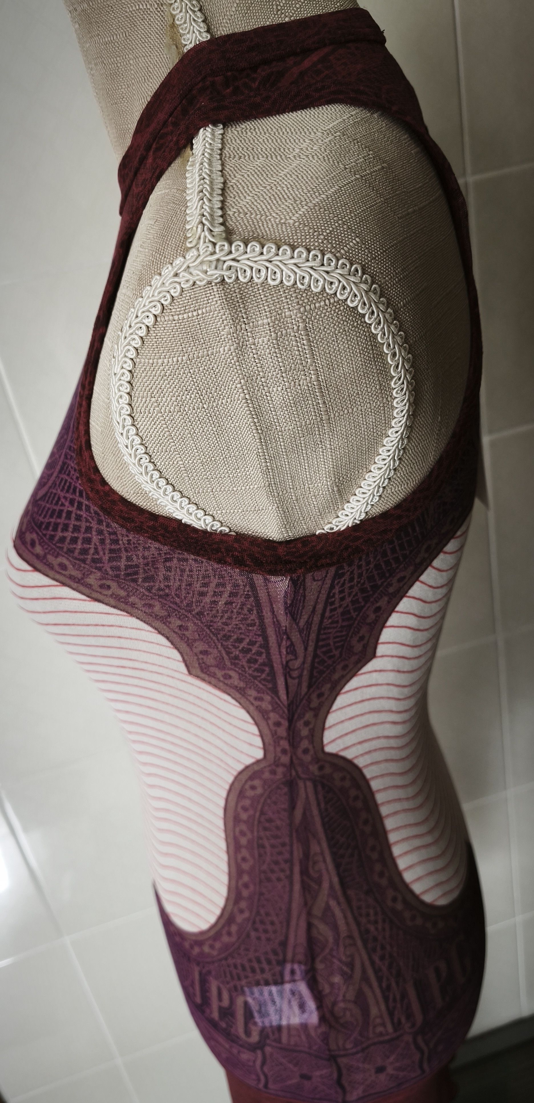 Jean Paul Gaultier Cartouche short dress in purple and burgundy Size M / US 6-8 / IT 42-44 - 16 Thumbnail