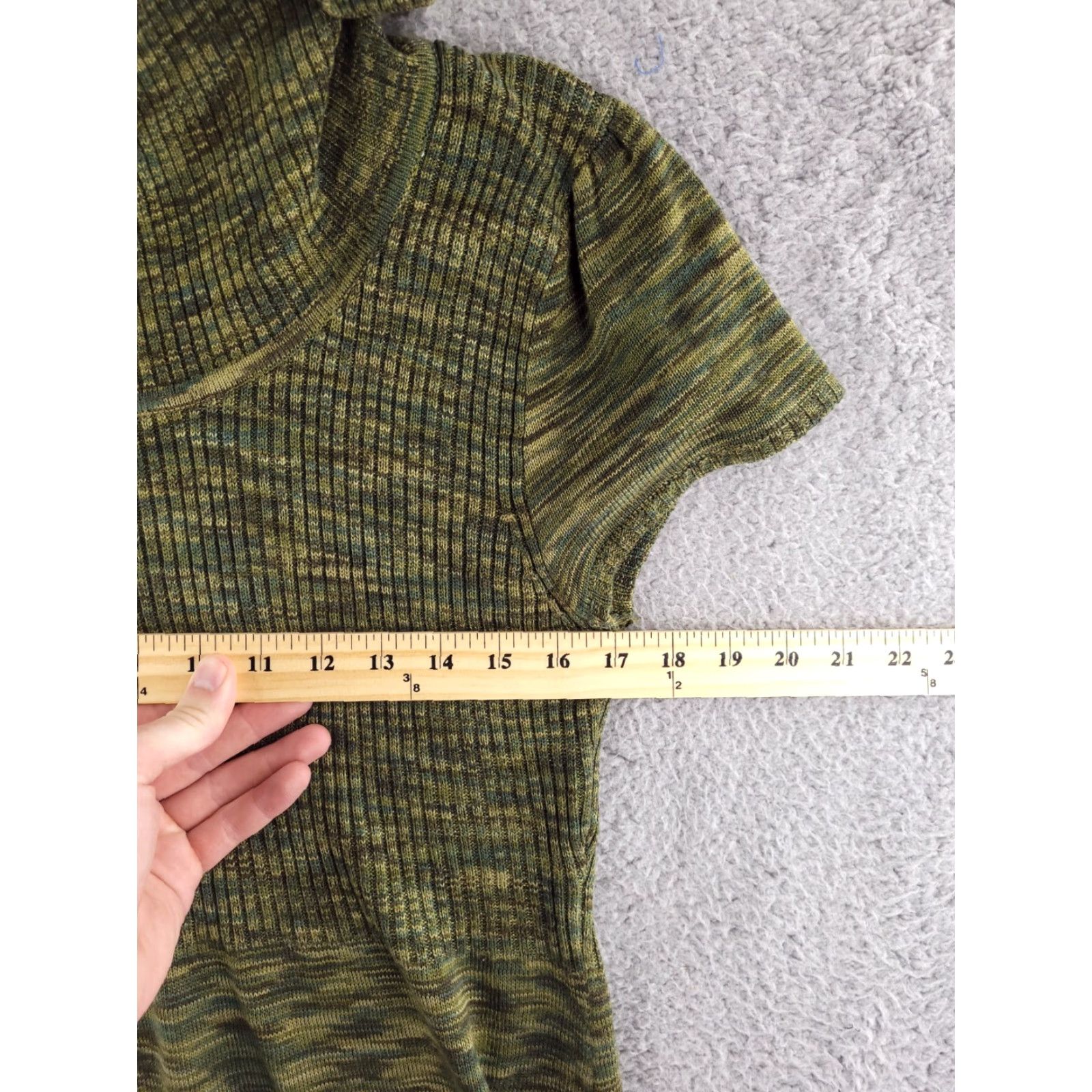 Calvin Klein Calvin Klein Turtleneck Swing Sweater Dress Green Marbled Womens Large Camo Size L / US 10 / IT 46 - 5 Thumbnail
