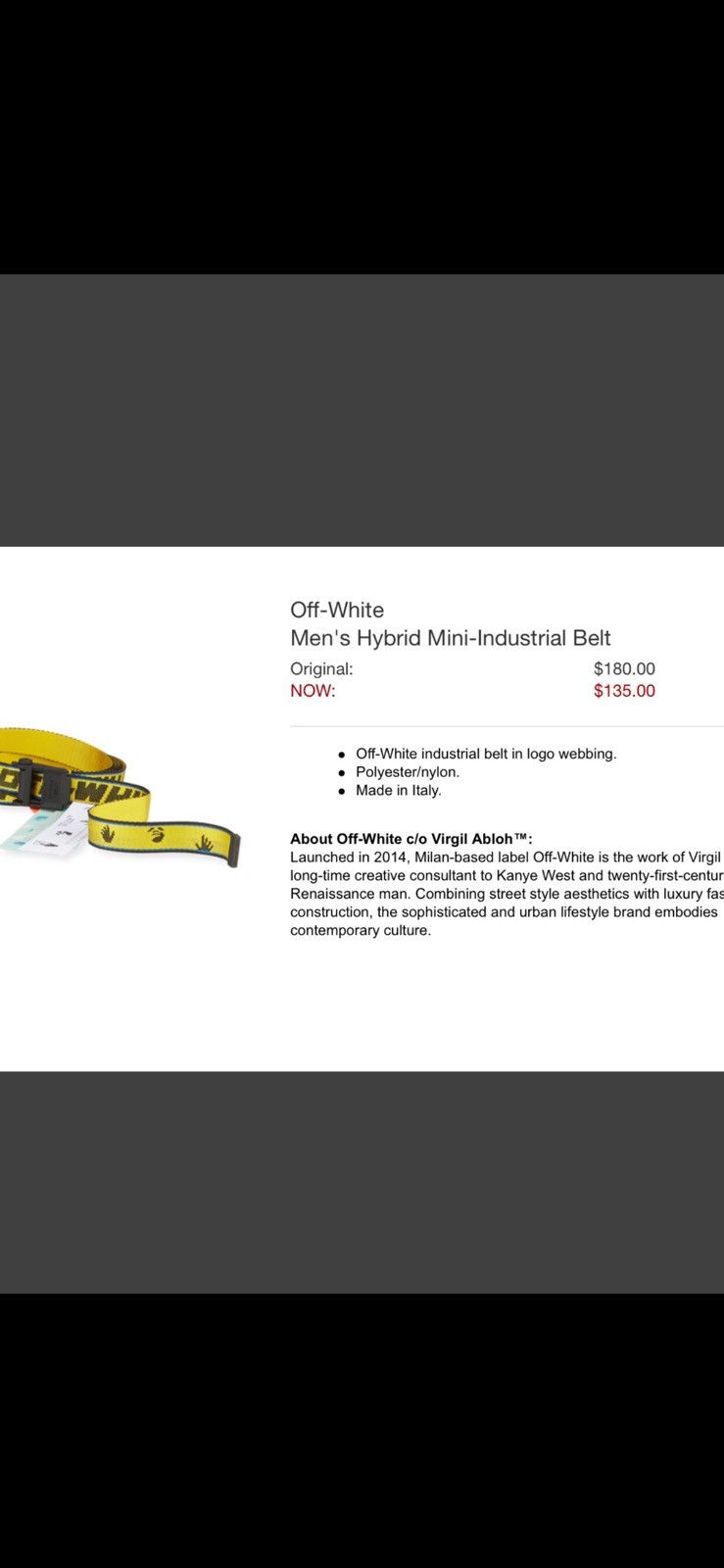 Off-White OFF-WHITE MINI INDUSTRIAL BELT NWT Size ONE SIZE - 20 Thumbnail