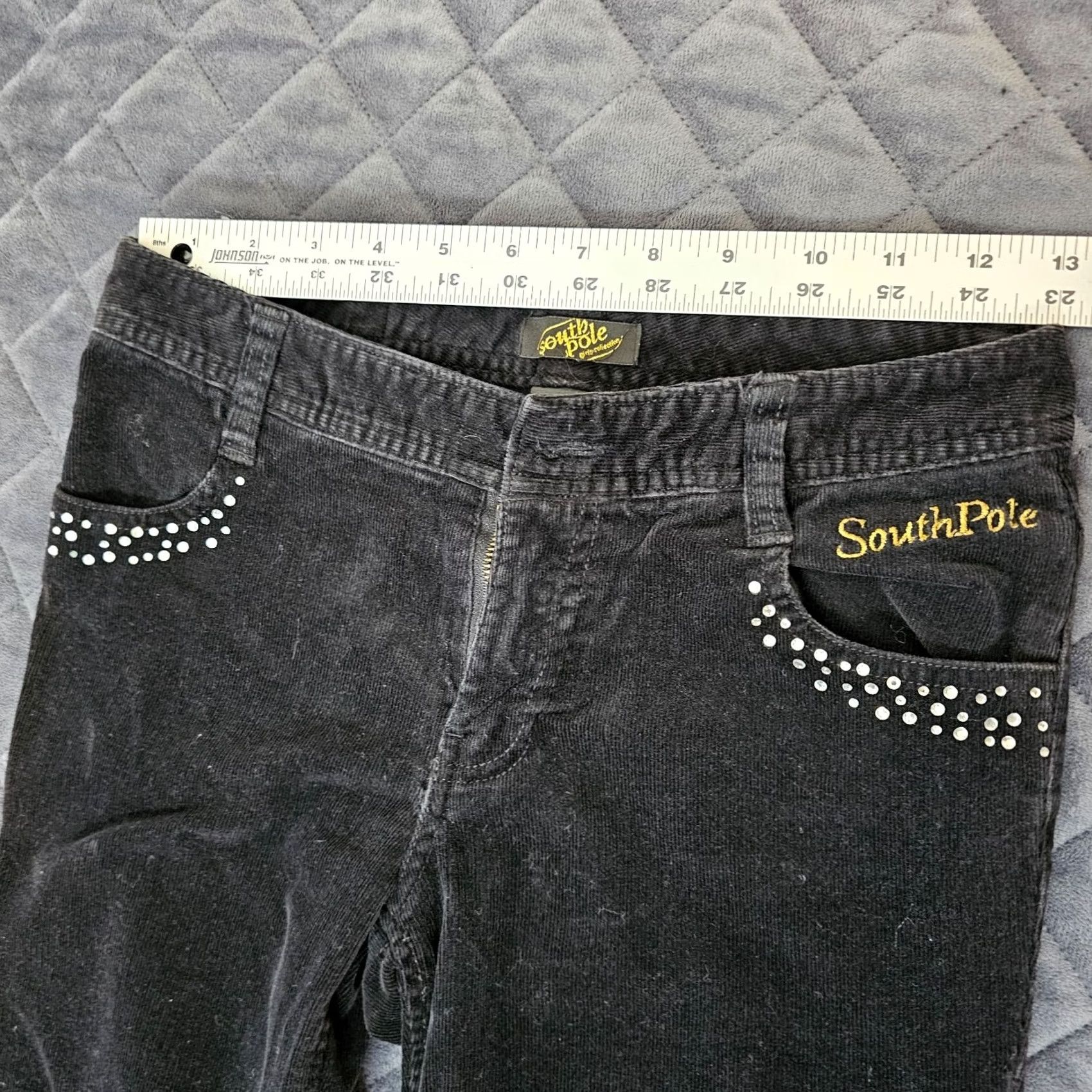 Southpole Southpole Black Corduroy Pants Girls 12 Stretch Gold Emboider Collection Denim? (Note: Adapted) Size 34" / US 12 / IT 48 - 5 Thumbnail