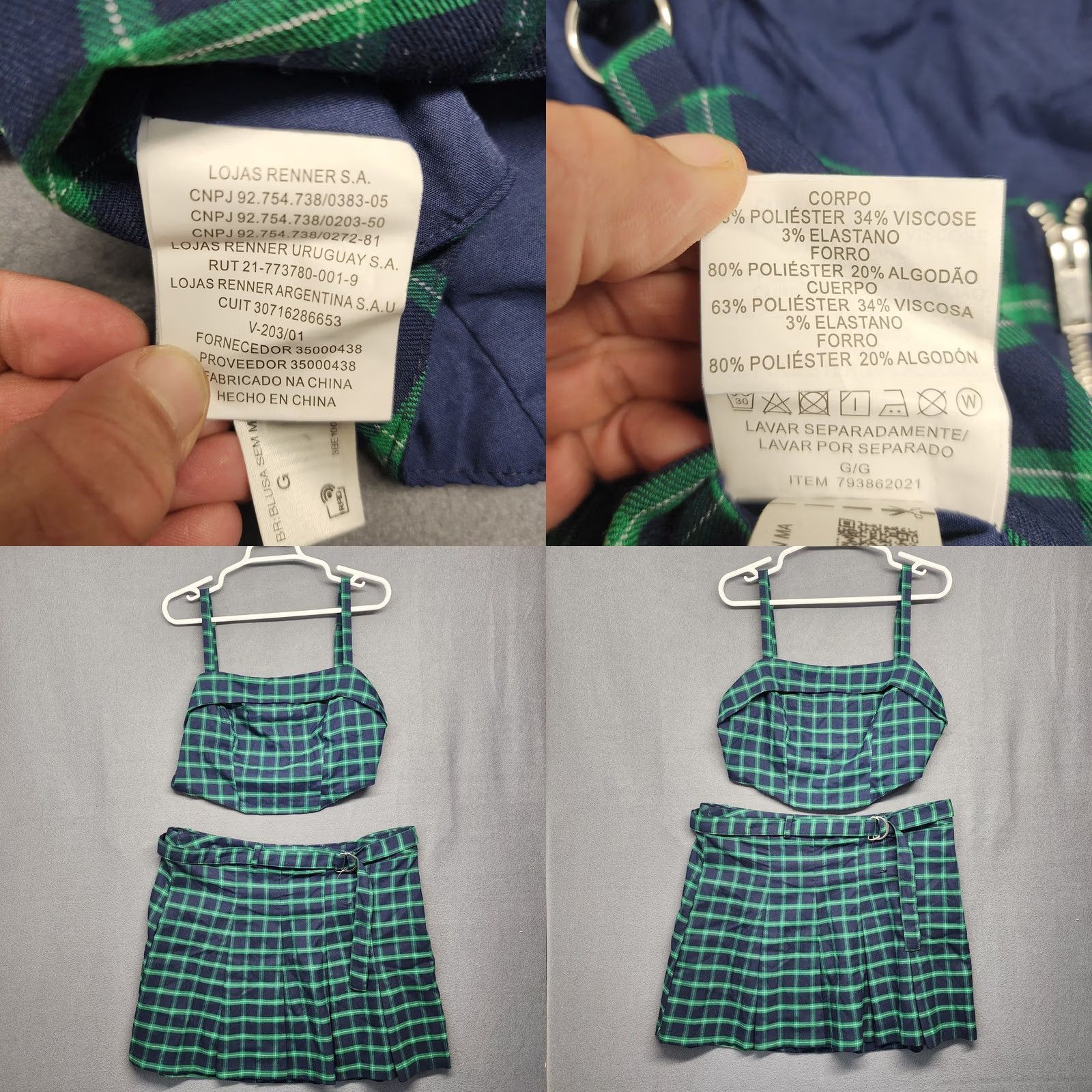 Vintage VINTAGE Bluesteel Women L Blackwatch Plaid Blue Green Skirt & Top Set Grunge Preppy Schoolgirl Mens? Size L / US 10 / IT 46 - 9 Thumbnail