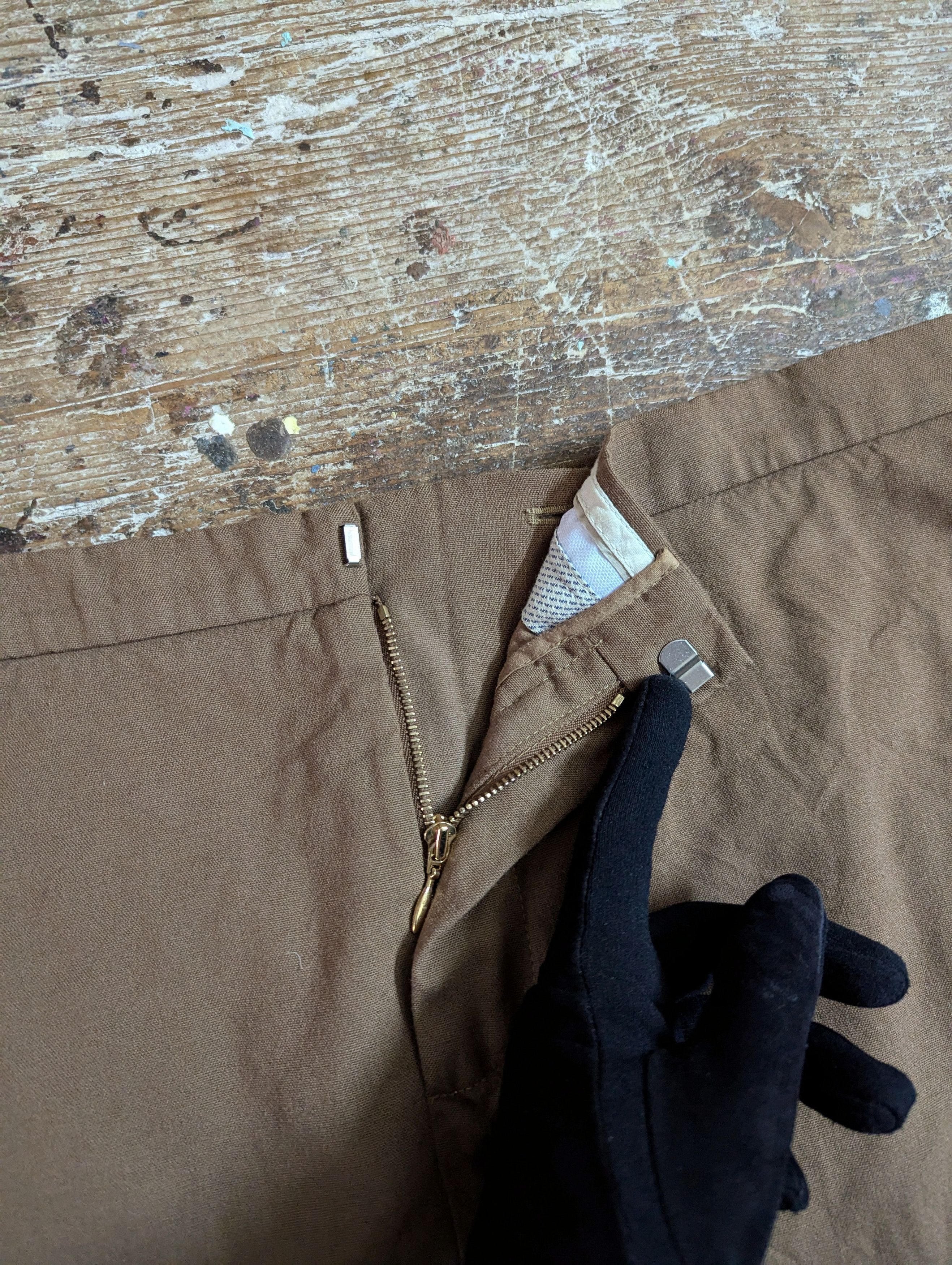Chloe 00s Chloe Marron Khaki Blank Mini Skirt Size 28" / US 6 / IT 42 - 2 Thumbnail