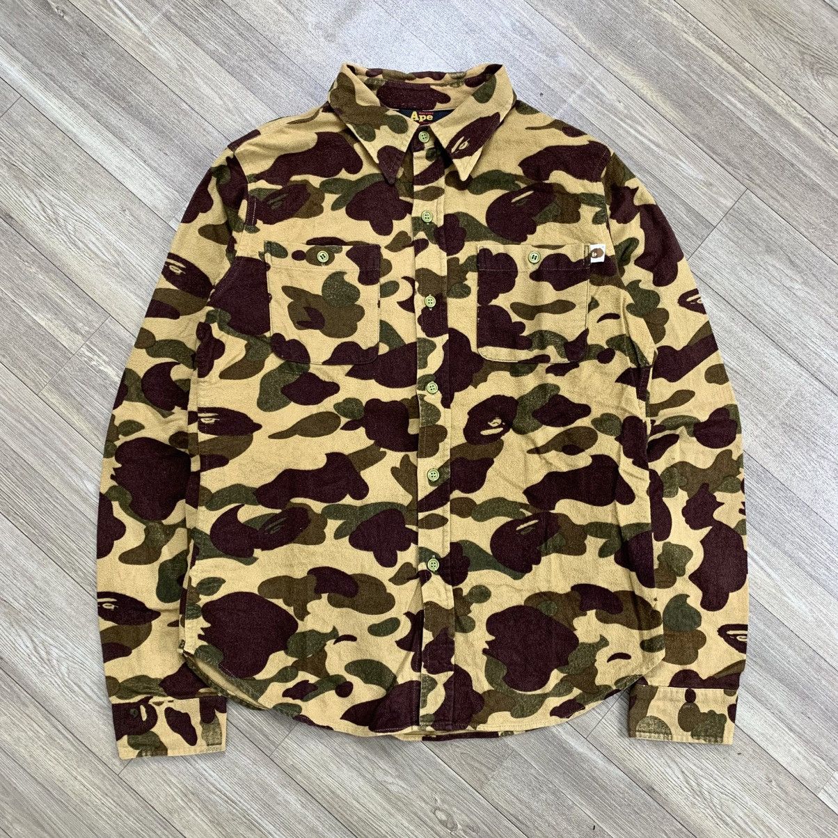 Bape × Vintage Vintage A Bathing Ape Iconic Camouflage Flanel Shirt Size US M / EU 48-50 / 2 - 1 Thumbnail