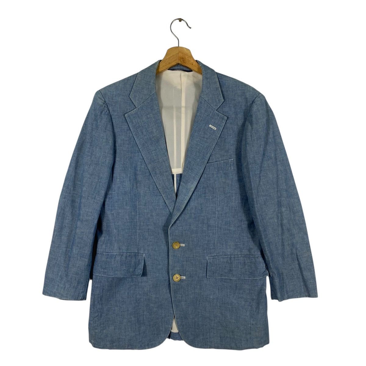 Polo Ralph Lauren Vintage Polo Ralph Lauren Chambray Blue Blazer Jacket Size 42R - 1 Thumbnail