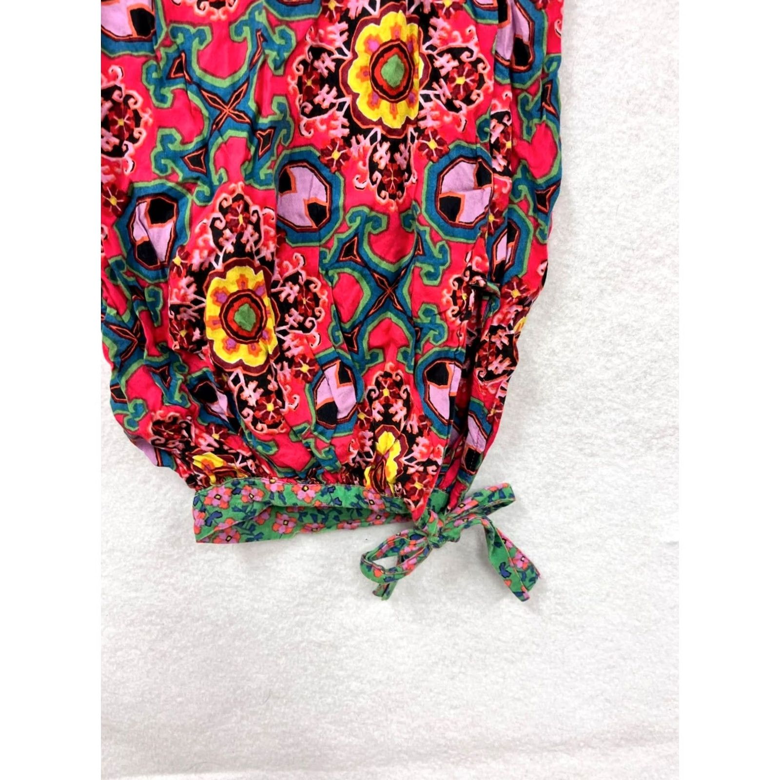 Anthropologie VINTAGE Anthropologie Womens Pants Drawstring Floral Red Large Modal Ankle Size 36" / US 14 / IT 50 - 5 Thumbnail