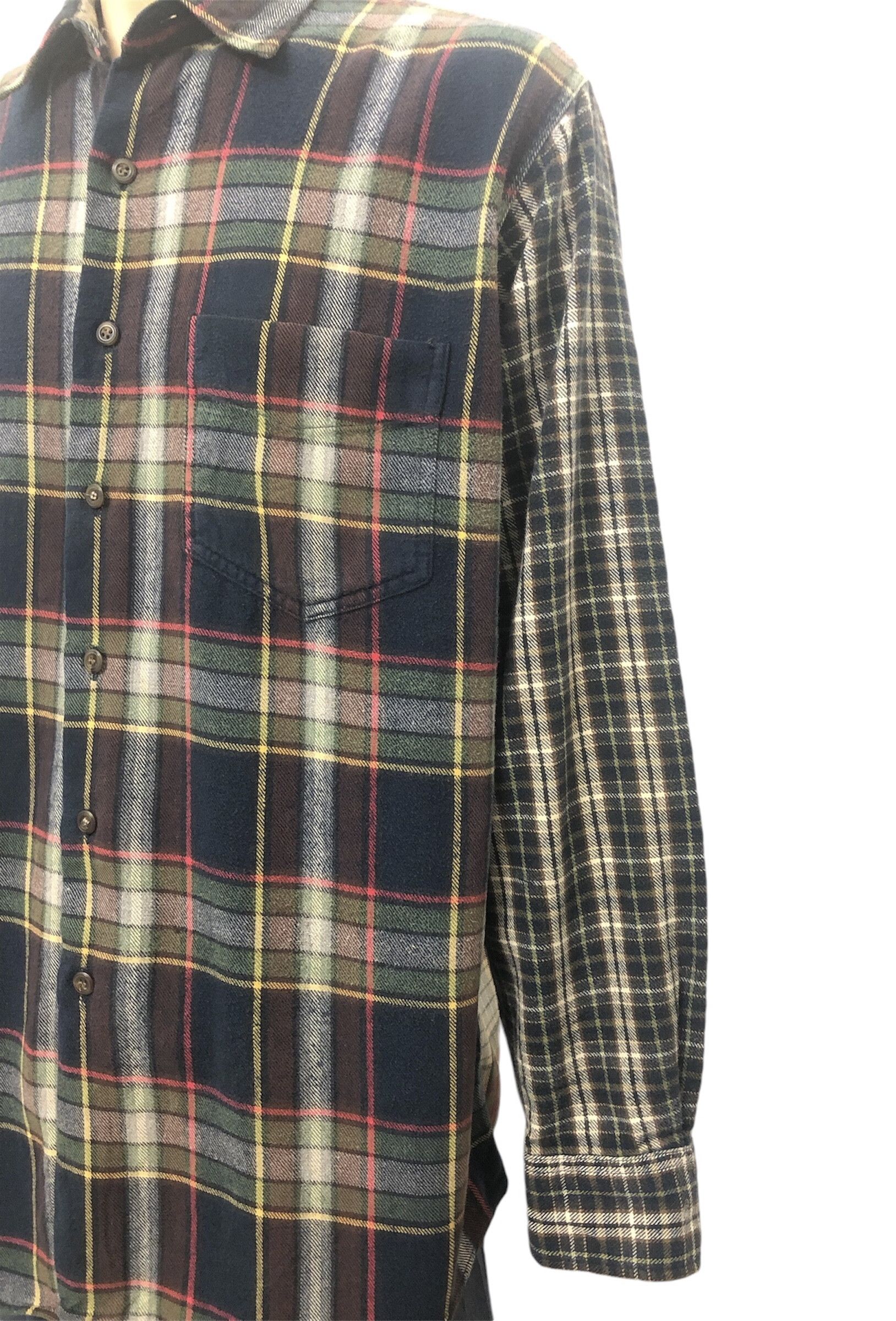 American Apparel × J.Crew × Vintage Rare 90s J.CREW Flannel Mixed Plaid Shirt Size US M / EU 48-50 / 2 - 4 Thumbnail