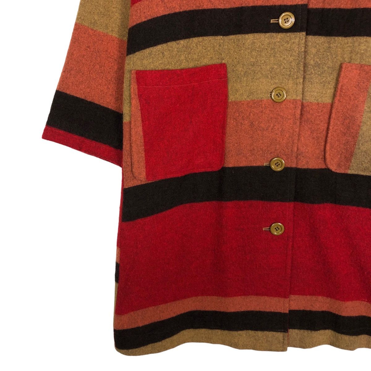 Vintage 🔥Wool Jacket Biker Burn Breeze Japan Made Striped Style Size US M / EU 48-50 / 2 - 4 Thumbnail