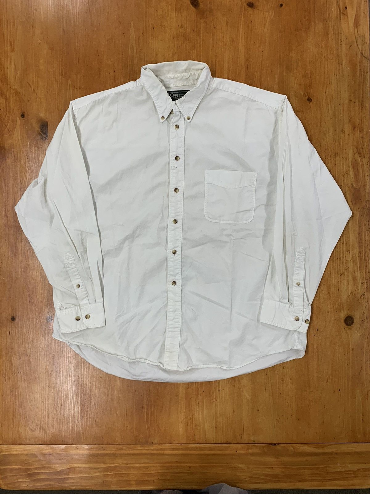 Vintage Vintage 1990s White Cotton OverShirt Size US XL / EU 56 / 4 - 1 Thumbnail