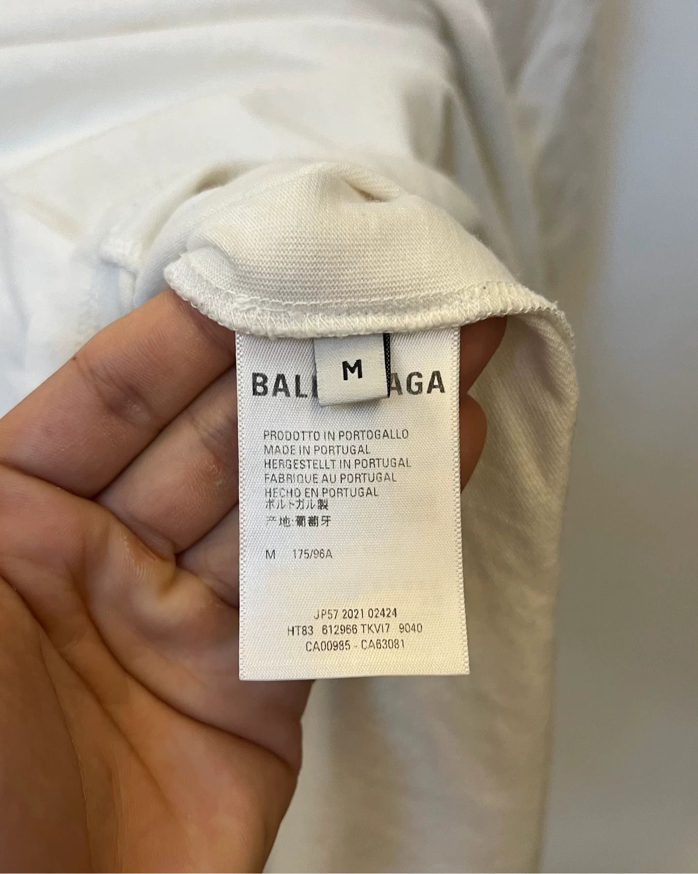 Balenciaga Balenciaga White Logo Crewneck T-Shirt Size US M / EU 48-50 / 2 - 4 Thumbnail