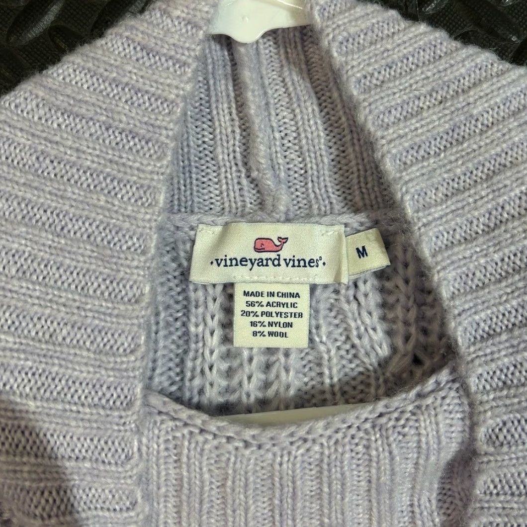 Vineyard Vines Vineyard Vines Gray Cable Knit Turtleneck Pullover Sweater Women's Size Medium Size M / US 6-8 / IT 42-44 - 3 Thumbnail