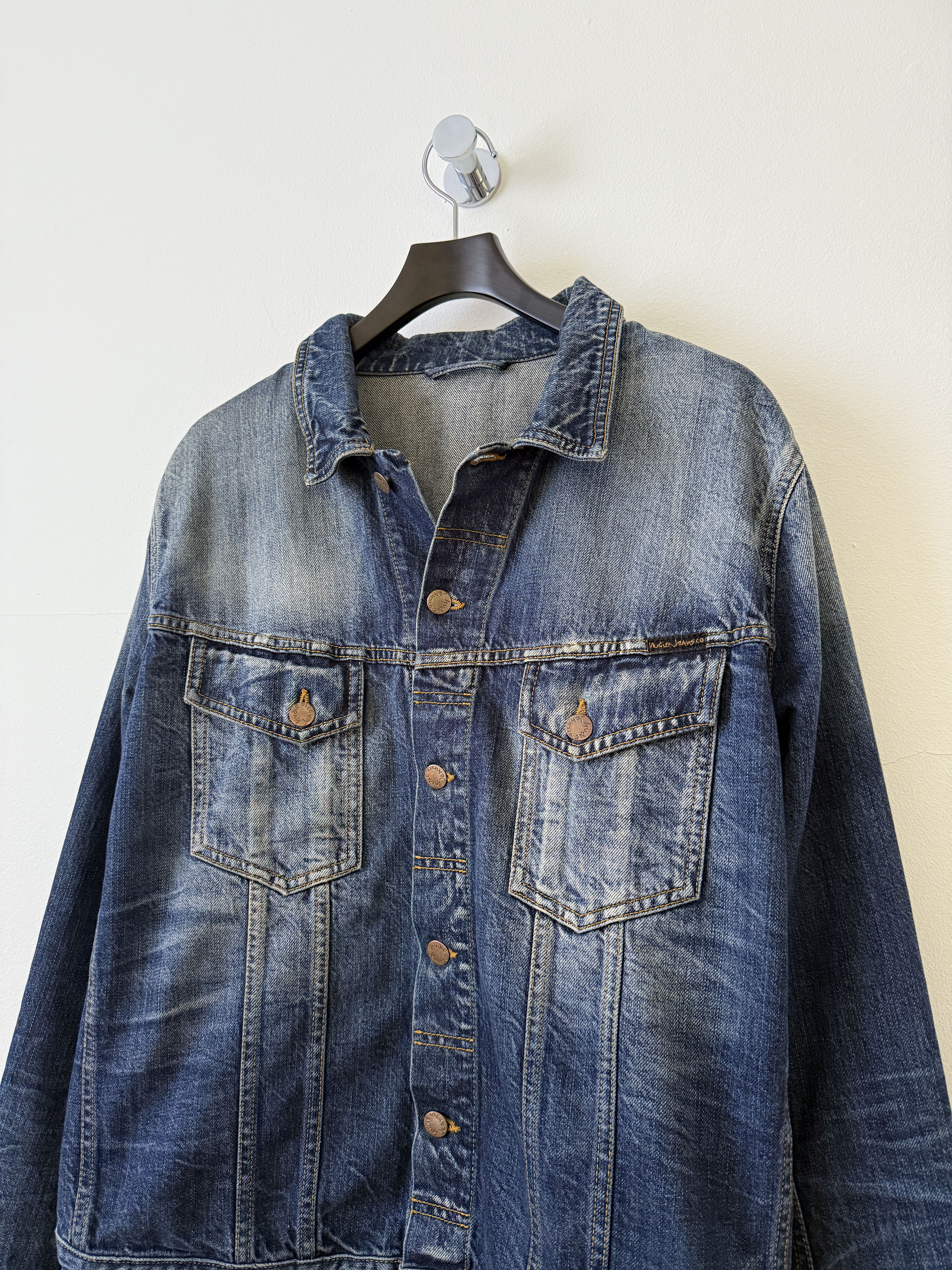 Nudie Jeans Faded Denim Jean Jacket Size US XXL / EU 58 / 5 - 5 Thumbnail