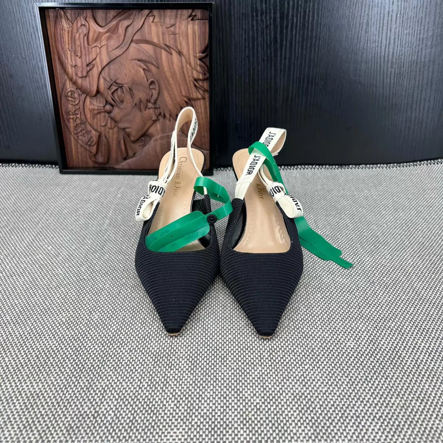 Dior DIOR J'Adior Embroidered Strap B&W Heels 35.5 Size US 5 / IT 35 - 4 Thumbnail