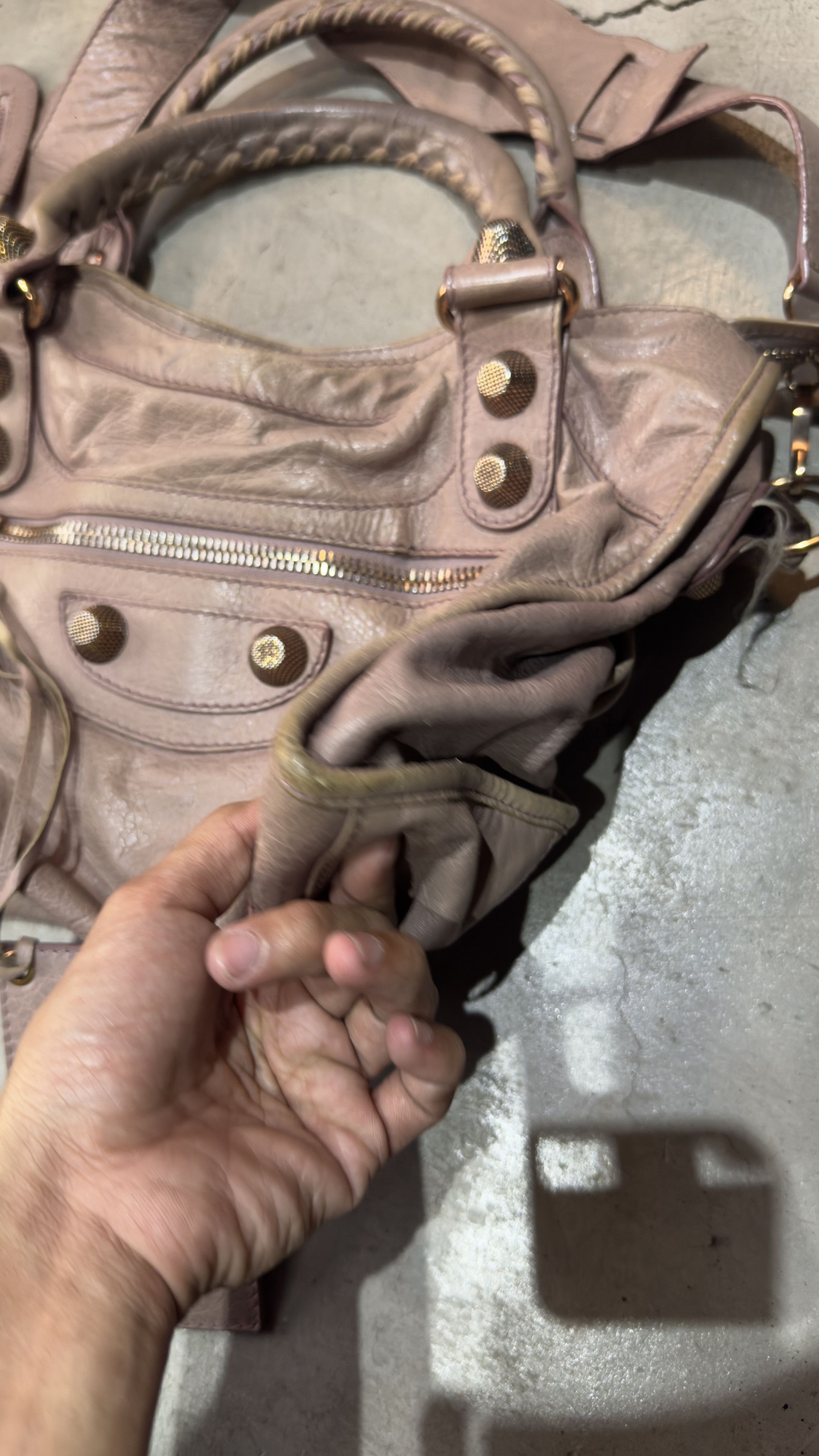 Balenciaga Balenciaga Parme LambskinLeather Giant21 RoseGold Motorcycle Size ONE SIZE - 7 Thumbnail