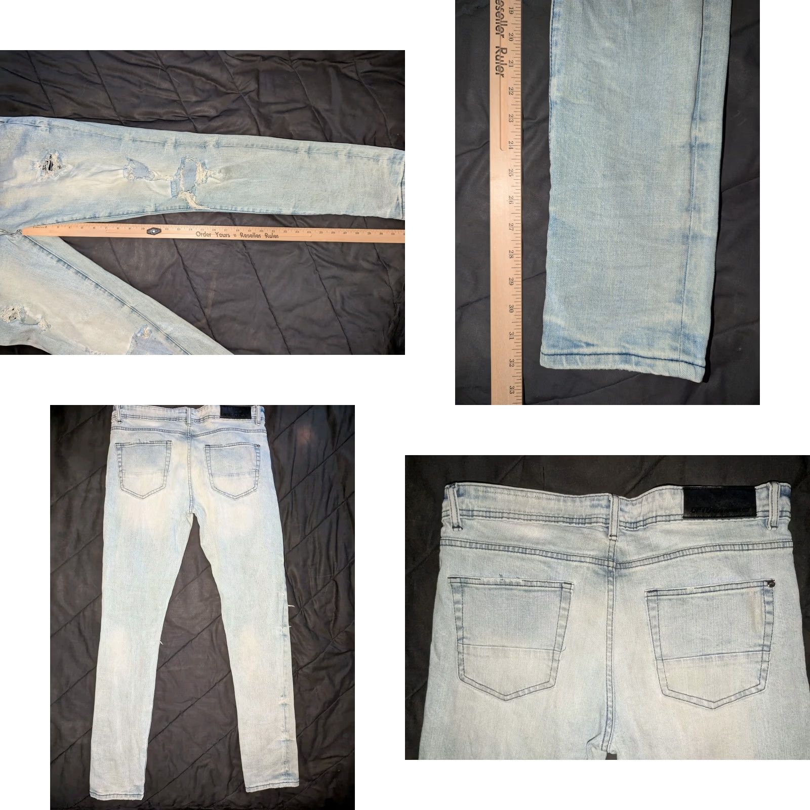Vintage GFTD Los Angeles Jeans - Denim Jeans - 34 Waist 32 Inseam - Distressed Skinny Blue Mens Size US 34 / EU 50 - 8 Thumbnail