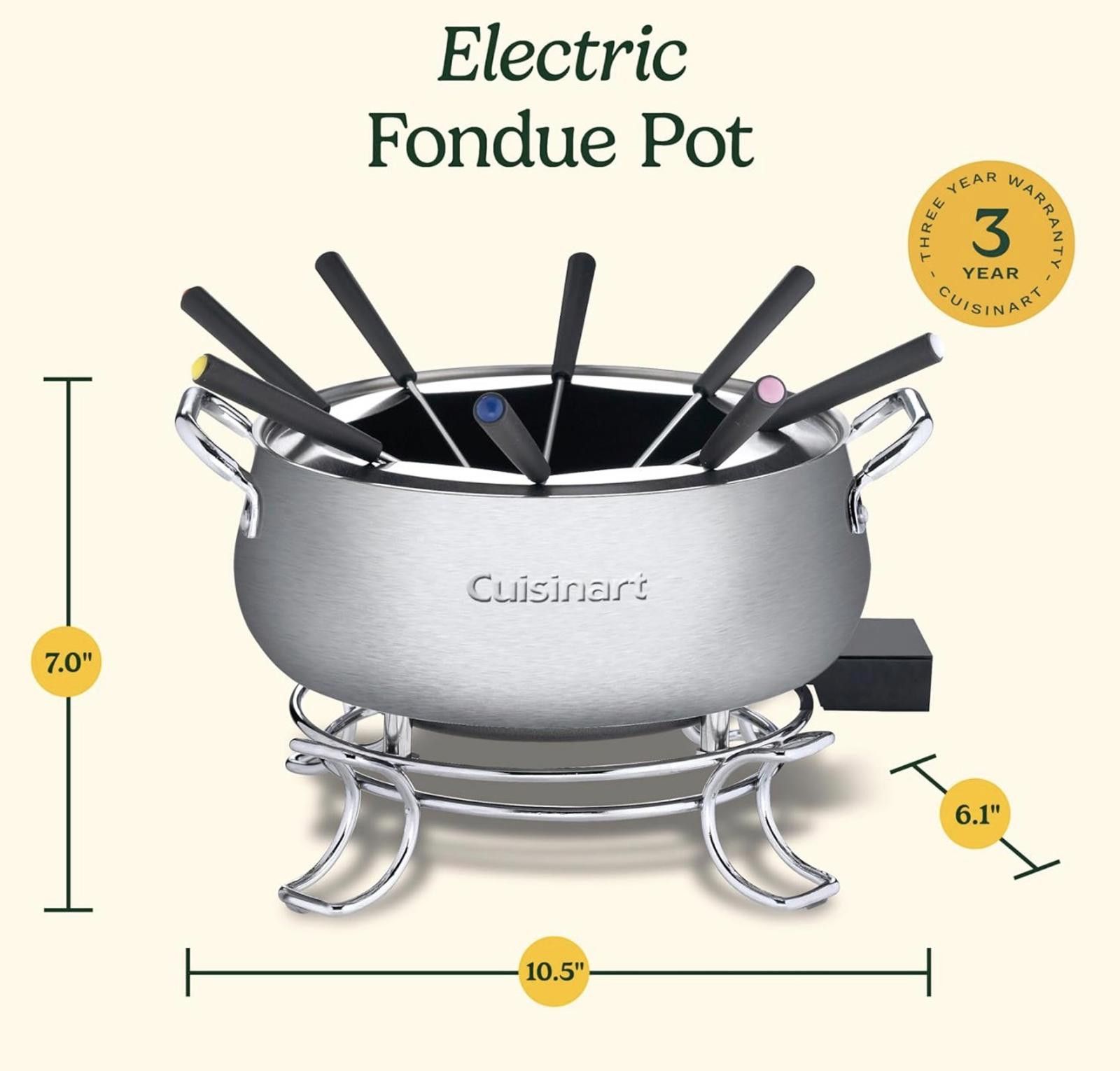 Other NEW Cuisinart Fondue Pot Set, Stainless Steel Electric Size ONE SIZE - 4 Thumbnail