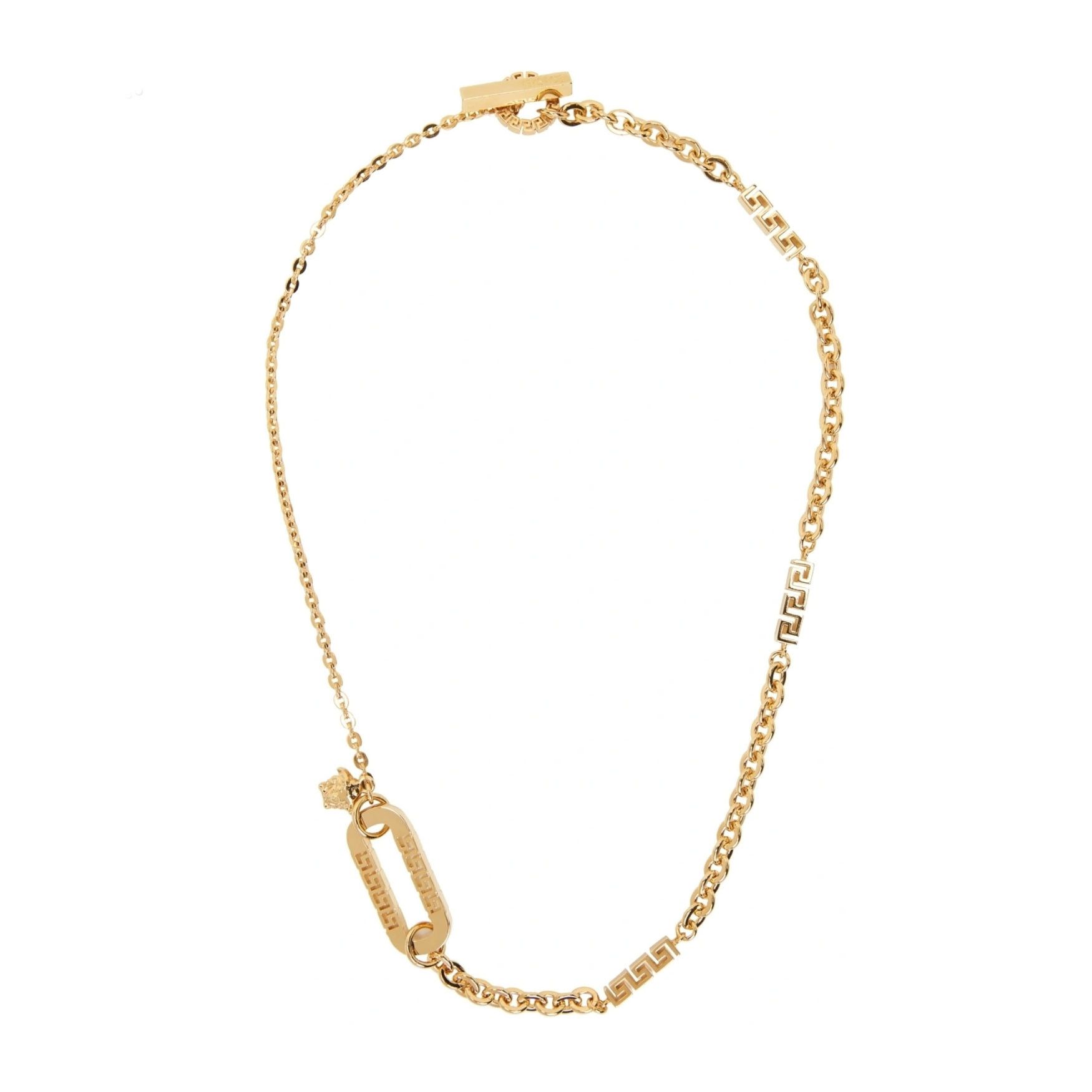 Versace Versace Gold Round Logo Necklace Gold Plated Size ONE SIZE - 3 Thumbnail