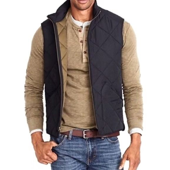 J.Crew J. CREW Vest Mens Medium Navy Blue Quilted Jacket Preppy Size US M / EU 48-50 / 2 - 2 Thumbnail