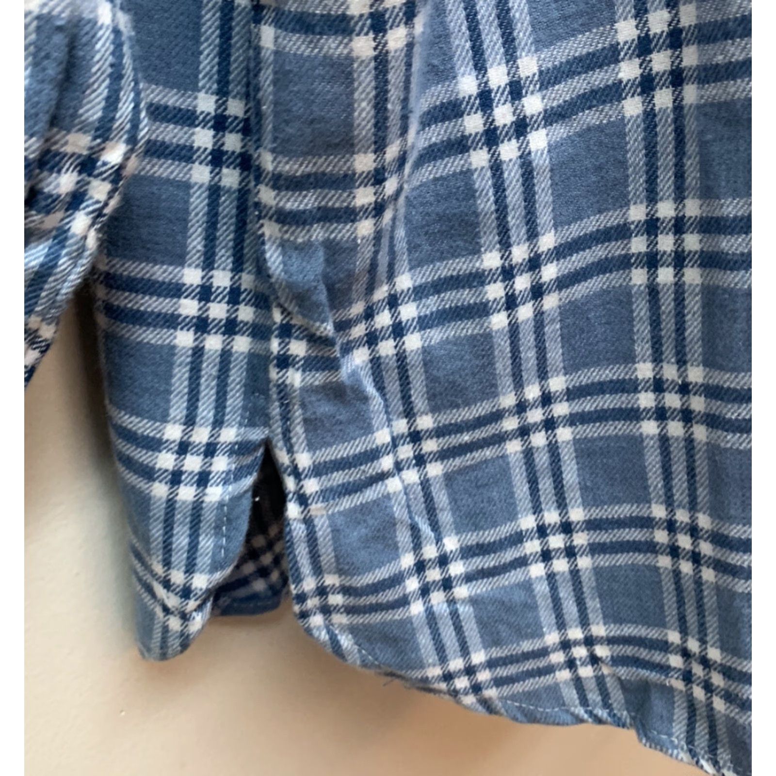 Vintage Vtg Cotton Flannel Plaid Nightshirt Nightgown M Prairie Modest Made USA Gilligan O'Malley Blue 44 Chest M Regular Womens? Mens? Size M / US 6-8 / IT 42-44 - 4 Thumbnail