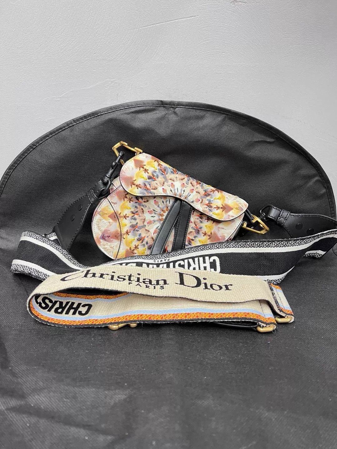 Dior "Dior New Color Blocked Embroidered Shoulder Strap" Size ONE SIZE - 4 Thumbnail
