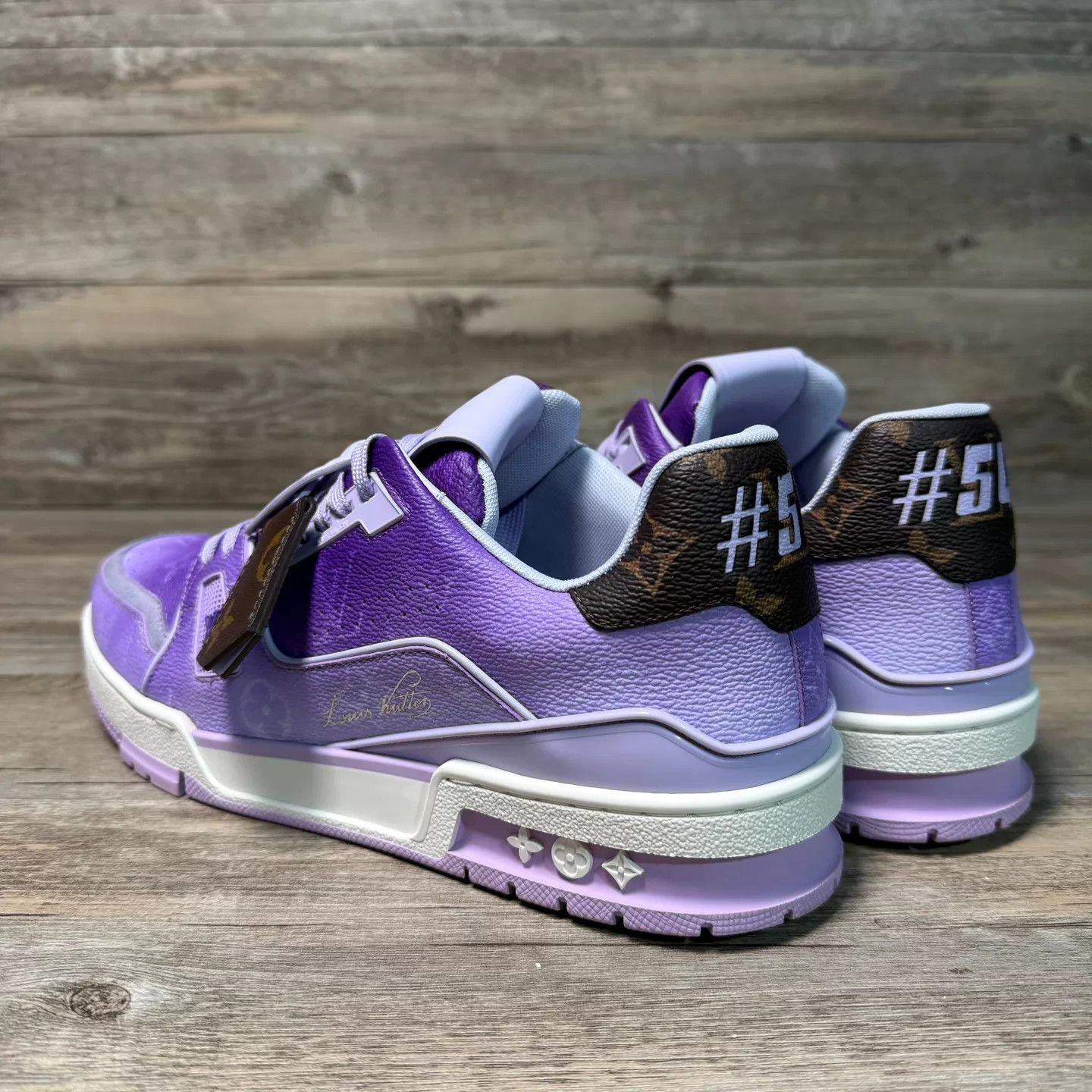 Louis Vuitton LV Trainer Purple Lavender Monogram UK8/EU42 97New Size US 9 / EU 42 - 3 Thumbnail