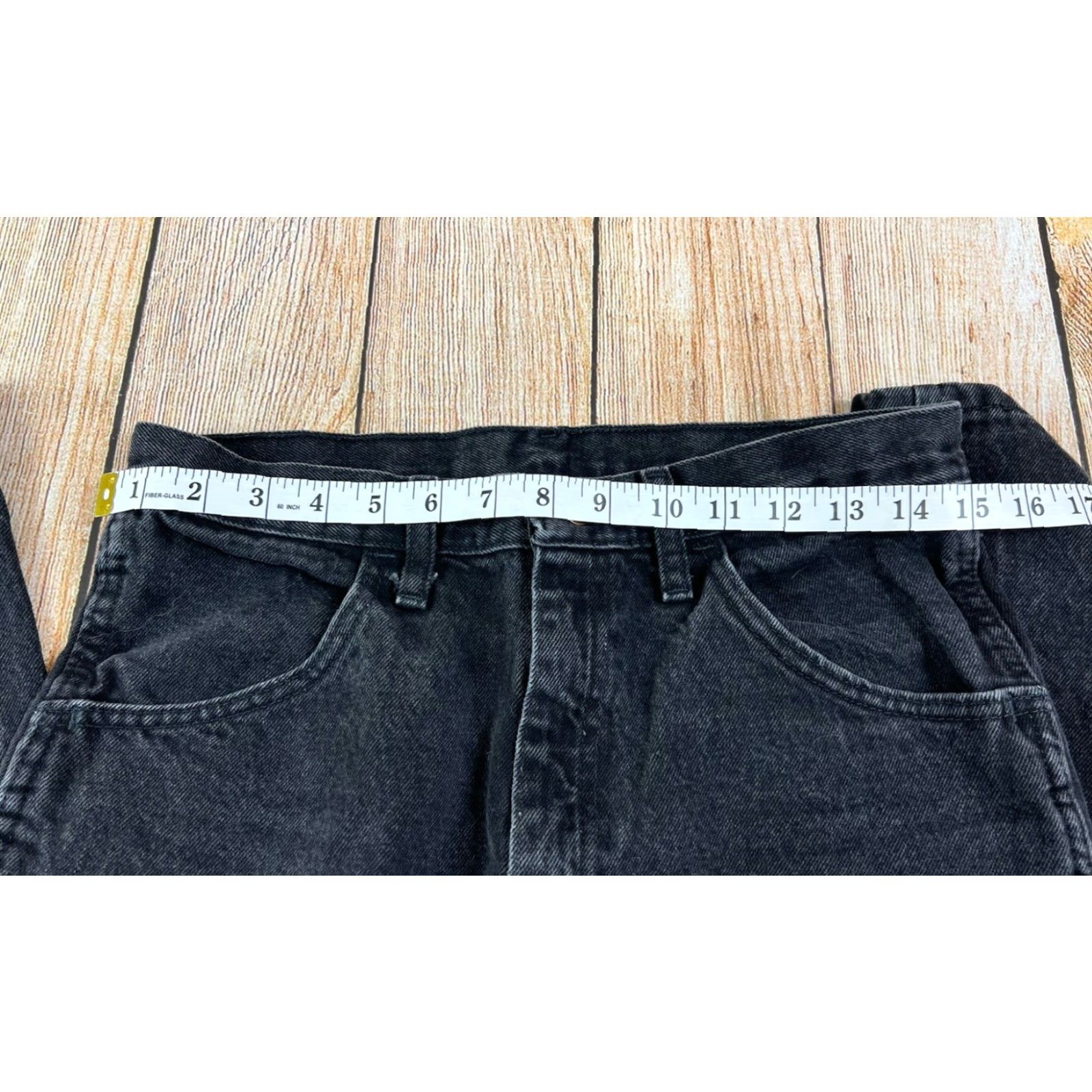 Denime Rustler Mens Jeans Regular Fit Straight Leg Black Denim 30x32 87619CB USA Workwear 90s Cowboy Size US 30 / EU 46 - 3 Thumbnail