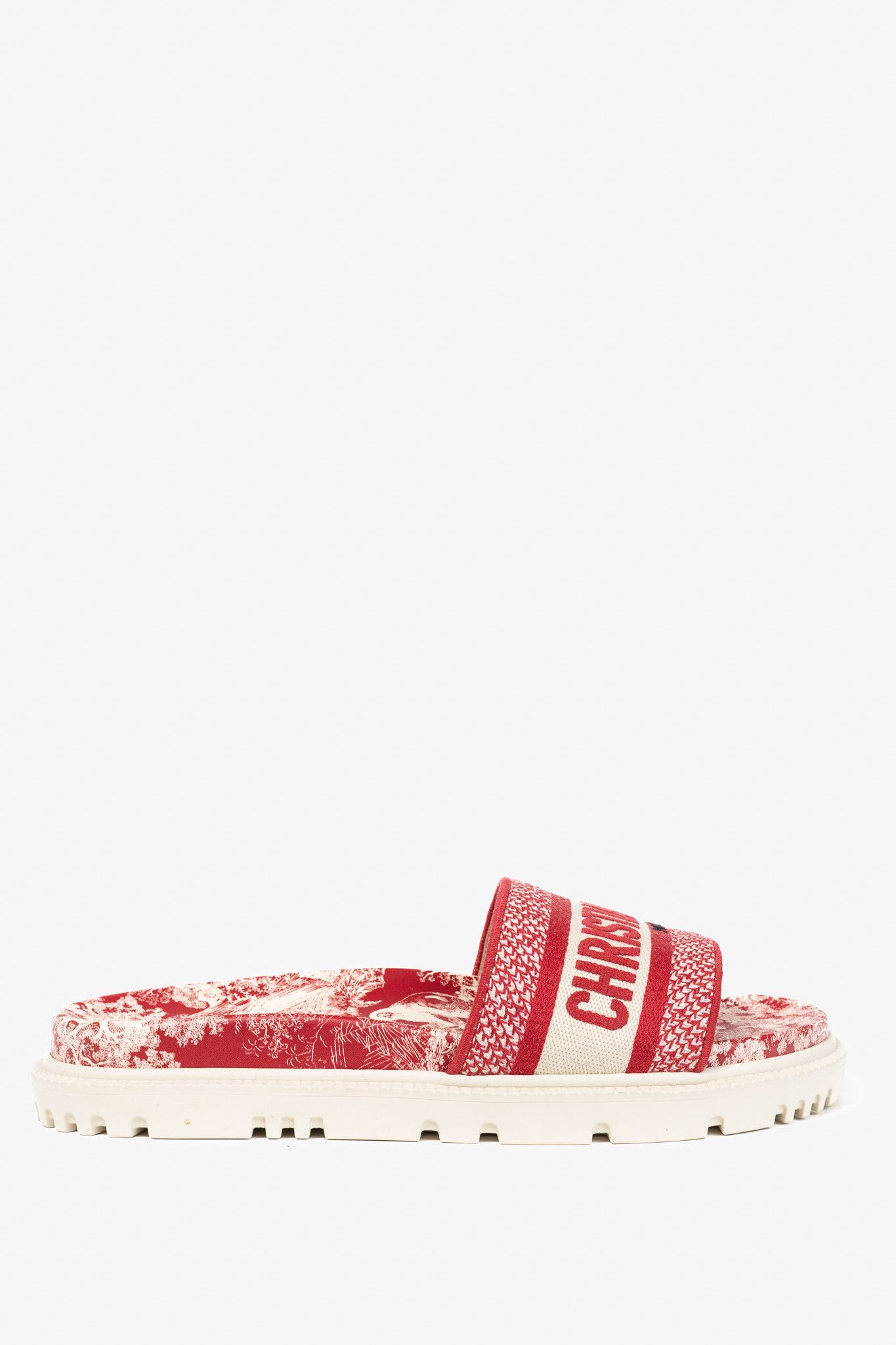 Dior Christian Dior Dway Toile du Jouy Flowers Embroidered Slides Size US 7 / IT 37 - 2 Thumbnail
