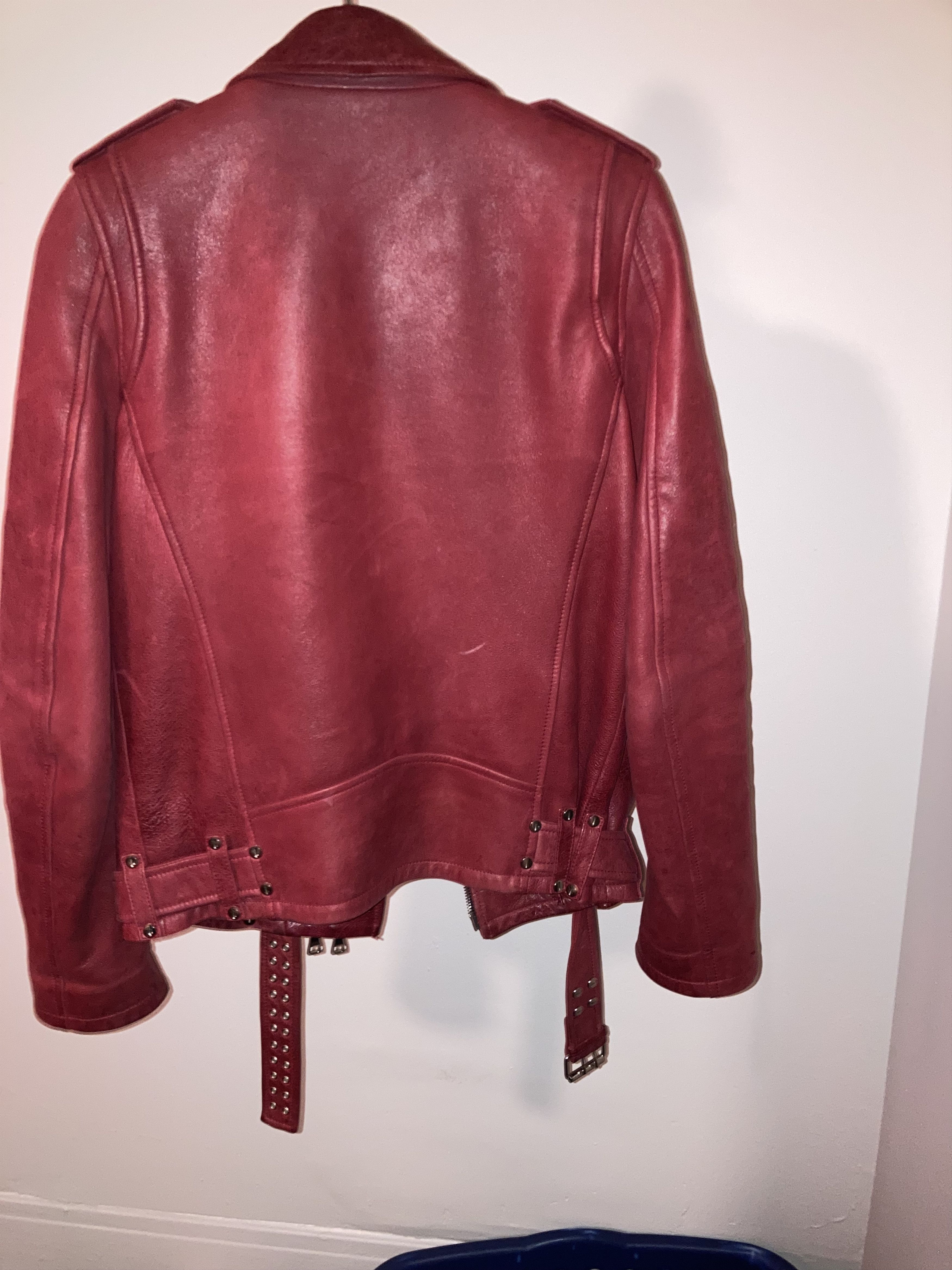 Balmain SS11 Balmain Piercing Red Leather Jacket Size S / US 4 / IT 40 - 2 Thumbnail