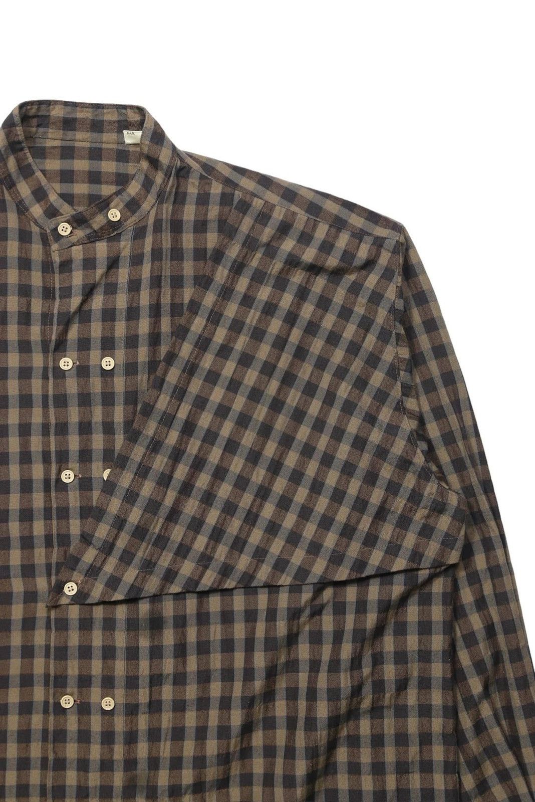 Vintage VINTAGE ARTISANAL MADE DOUBLE BREASTED TARTAN RAYON SHIRT Size US L / EU 52-54 / 3 - 4 Thumbnail