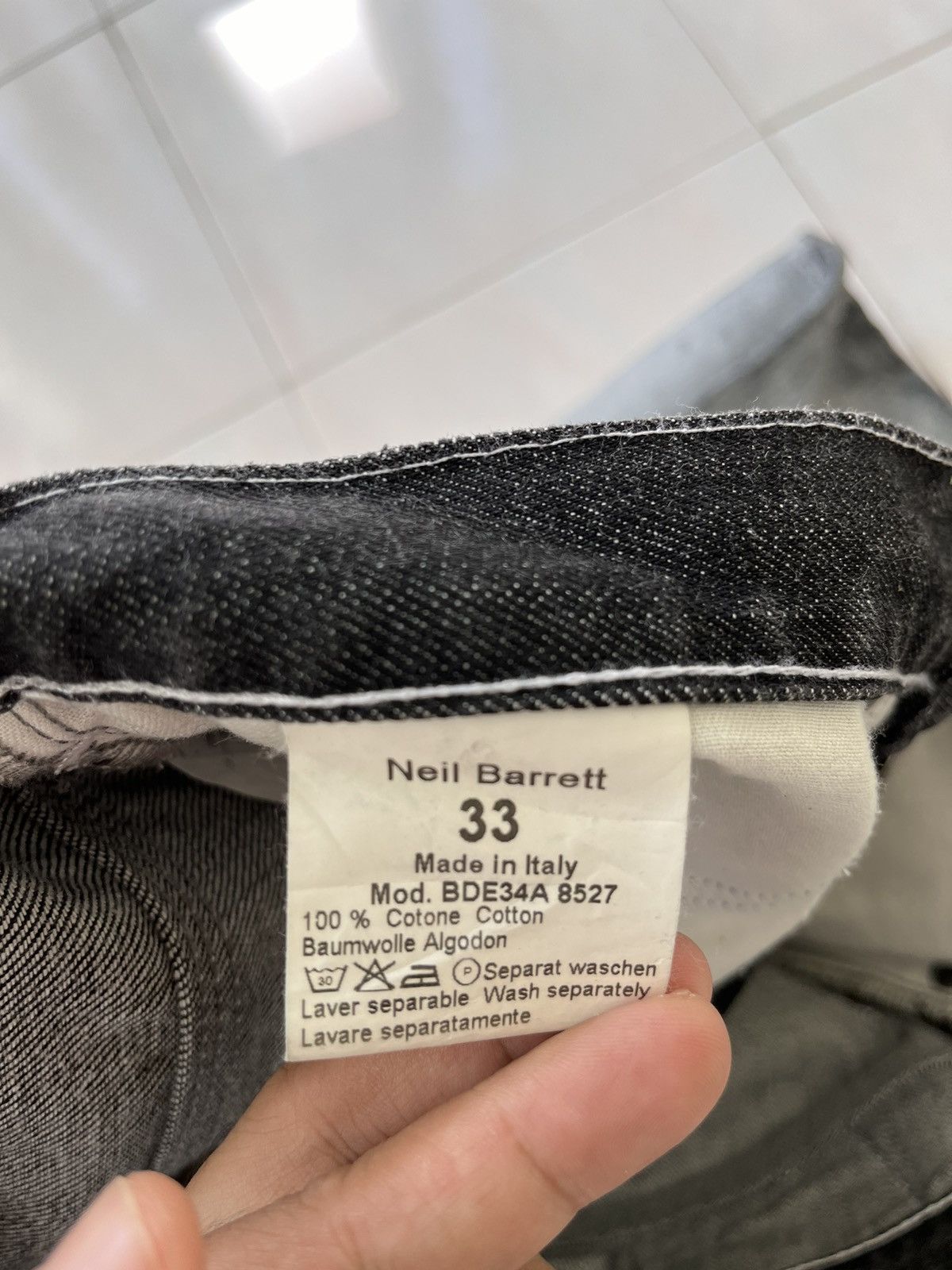 Neil Barrett 💥 Neil Barret Waxed Coated Denim Size 33" - 3 Thumbnail