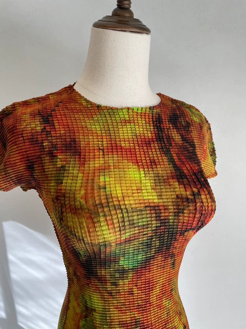 Issey Miyake Issey Miyake size:2 Yellow psychedelic printed top Size XS / US 0-2 / IT 36-38 - 4 Thumbnail