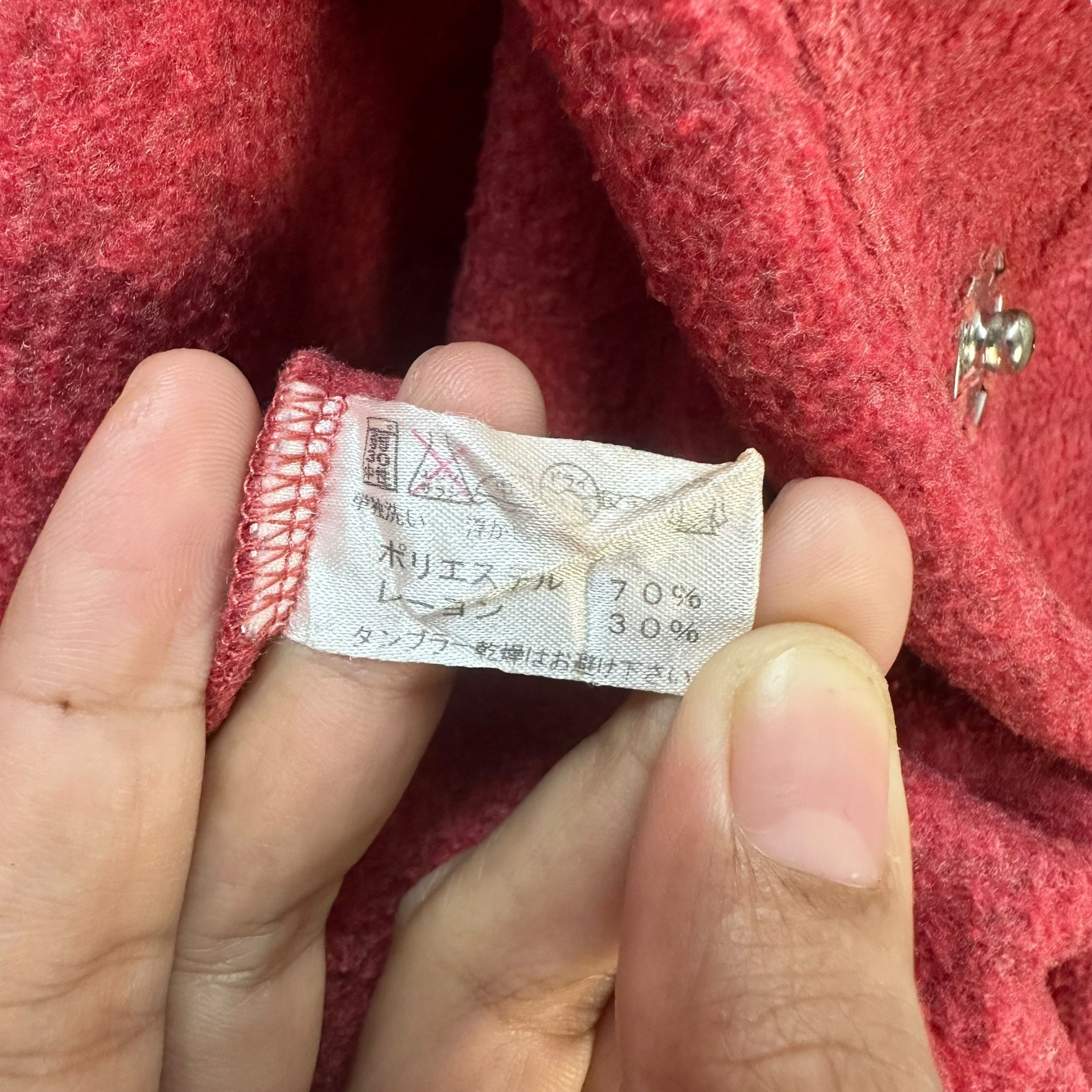 Y's Y's For Living Snap Button Pink Fleece Jacket #A27-0623 Size US S / EU 44-46 / 1 - 8 Thumbnail