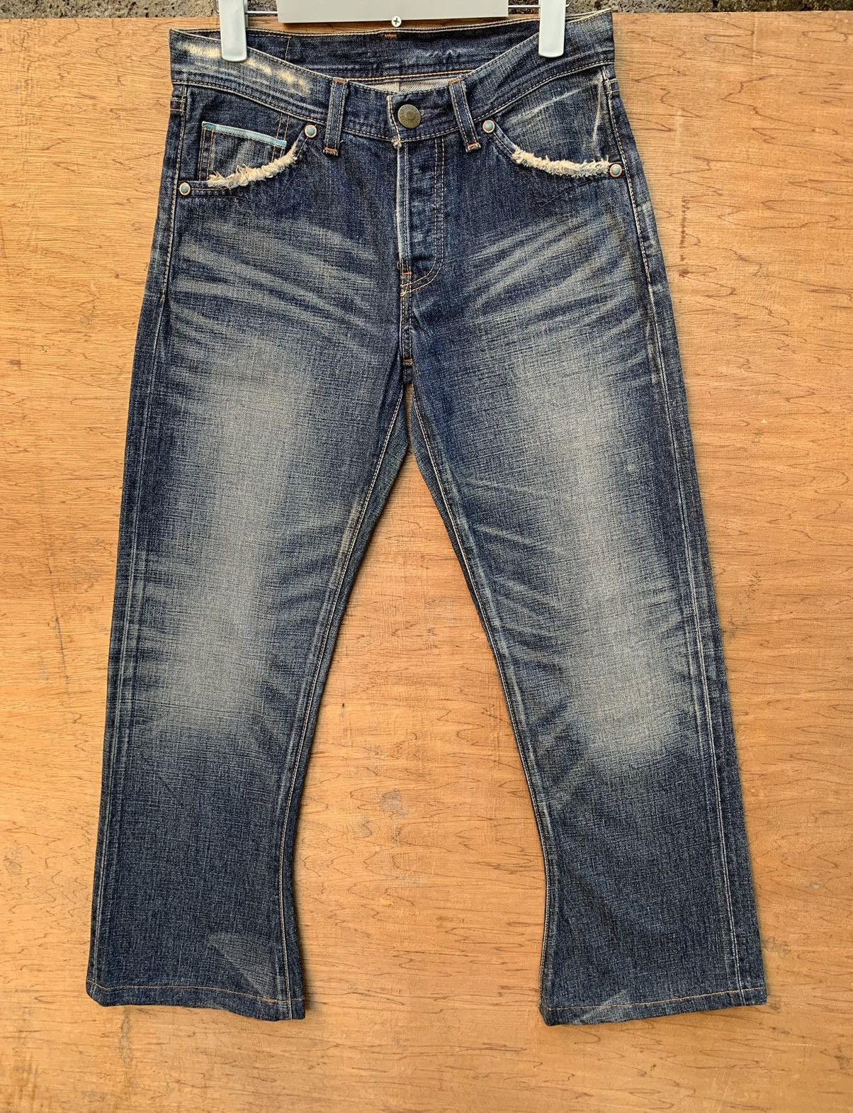Levi's 🔥🔥 Levis Selvedge Blue Line Curve Bootcut Denim Jeans Size US 28 / EU 44 - 2 Thumbnail