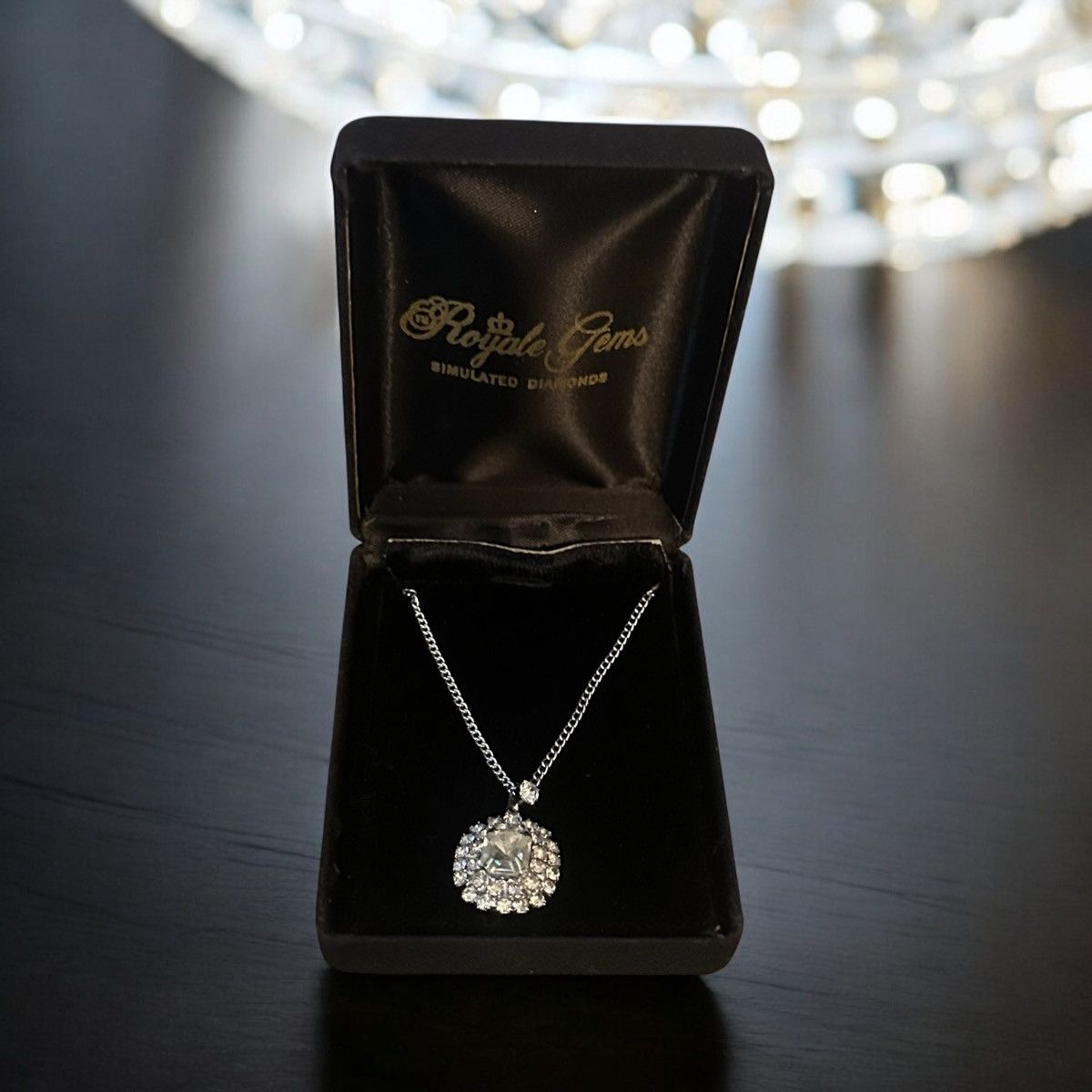 Vintage Vintage silver tone simulated diamonds pendant necklace Size ONE SIZE - 5 Thumbnail