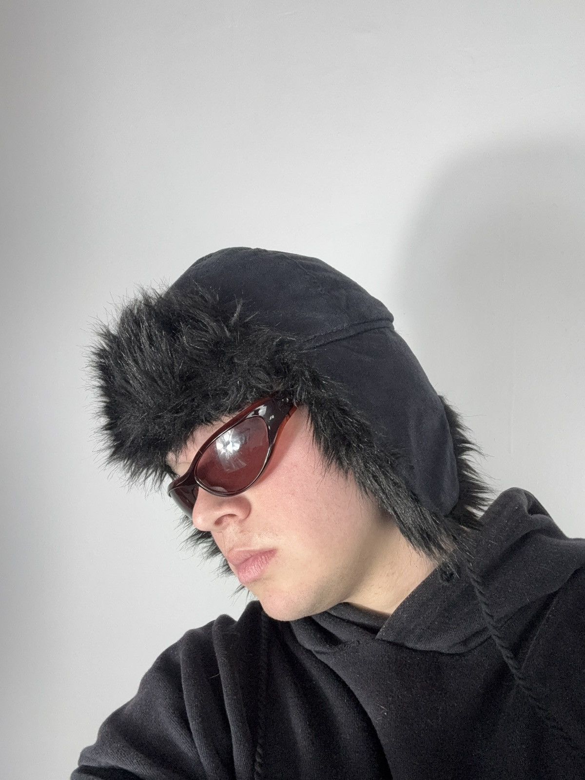 Le Grande Bleu (L.G.B.) Vintage Y2K Fuzzy Fur Ushanka Hat if six was nine LGB Style Size ONE SIZE - 8 Thumbnail