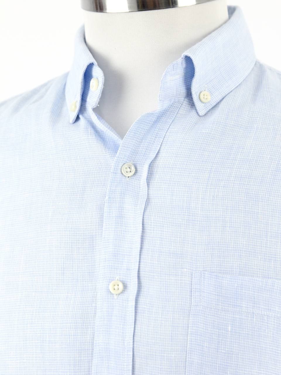 Figaret FIGARET Linen shirt with small check pattern Size US L / EU 52-54 / 3 - 5 Thumbnail