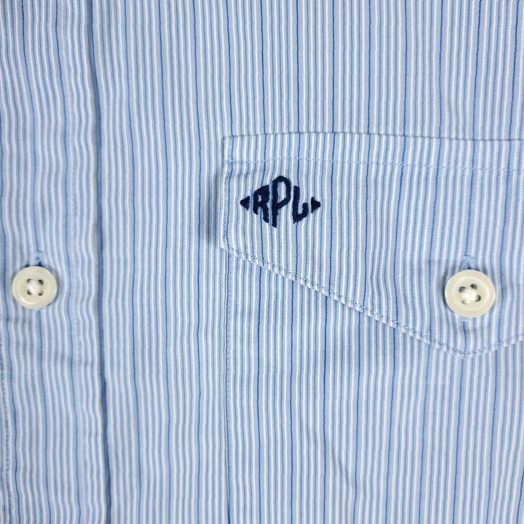Ralph Lauren Ralph Lauren Blue Striped Button-Up Shirt Men's Medium Long Sleeve Classic Preppy Size US M / EU 48-50 / 2 - 2 Thumbnail
