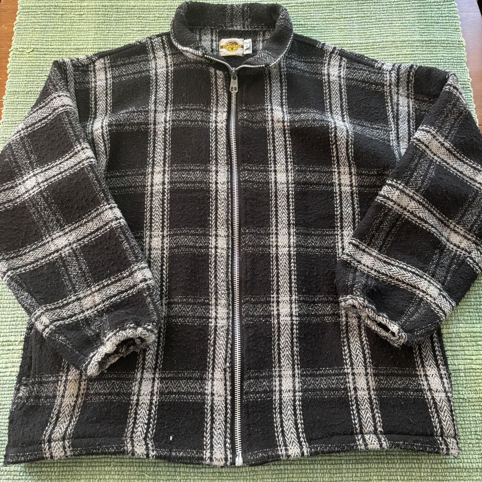 Earth Ragz × Vintage Vintage 90s Earth Ragz Thick Black Cotton Hippie Zip Up Size US XL / EU 56 / 4 - 1 Thumbnail