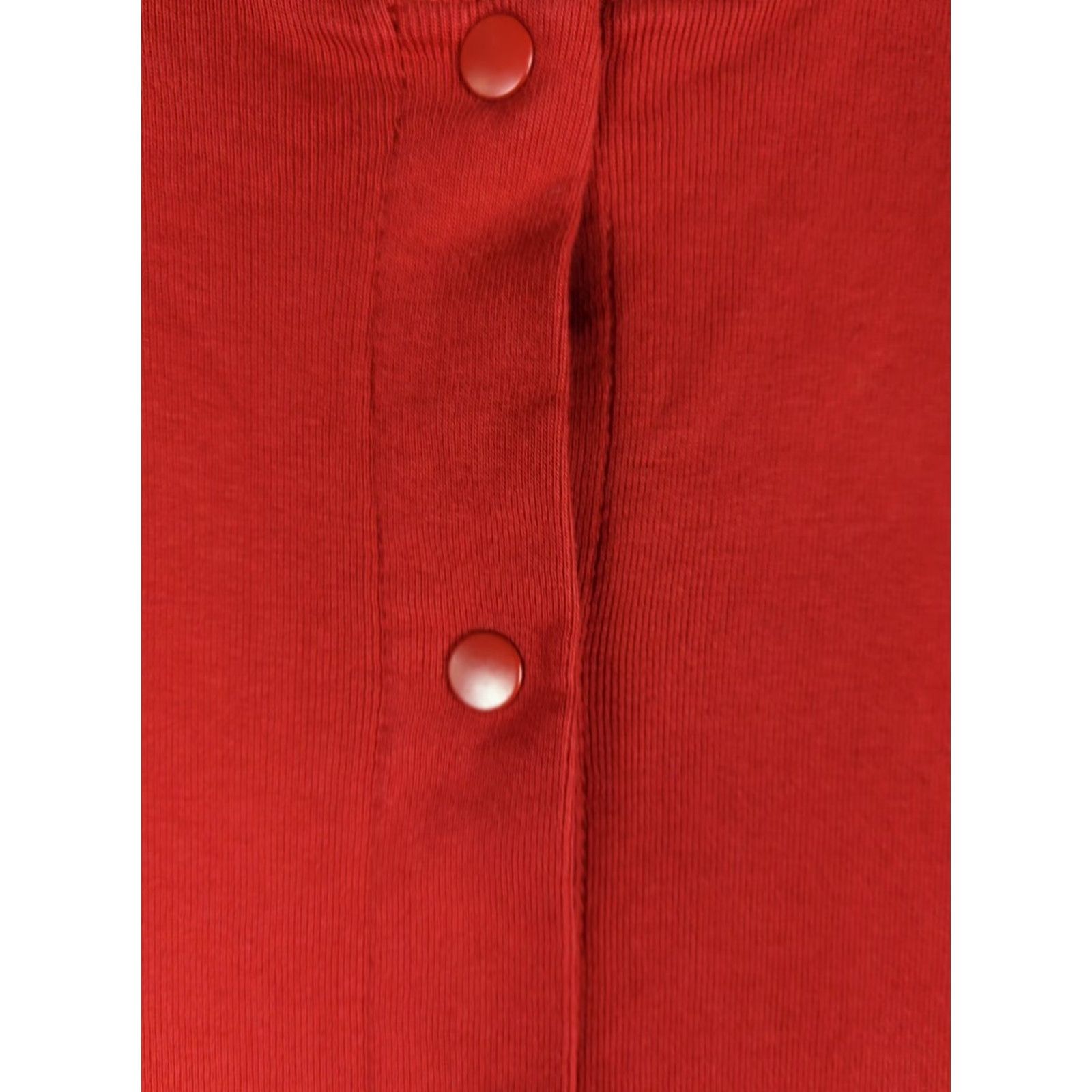Vintage PajamaGram Footed Pajamas Womens M red Christmas Nana Snap Front Drop-Seat Knit 100% Cotton Crew Neck Solid Christmas Womens Size ONE SIZE - 3 Thumbnail